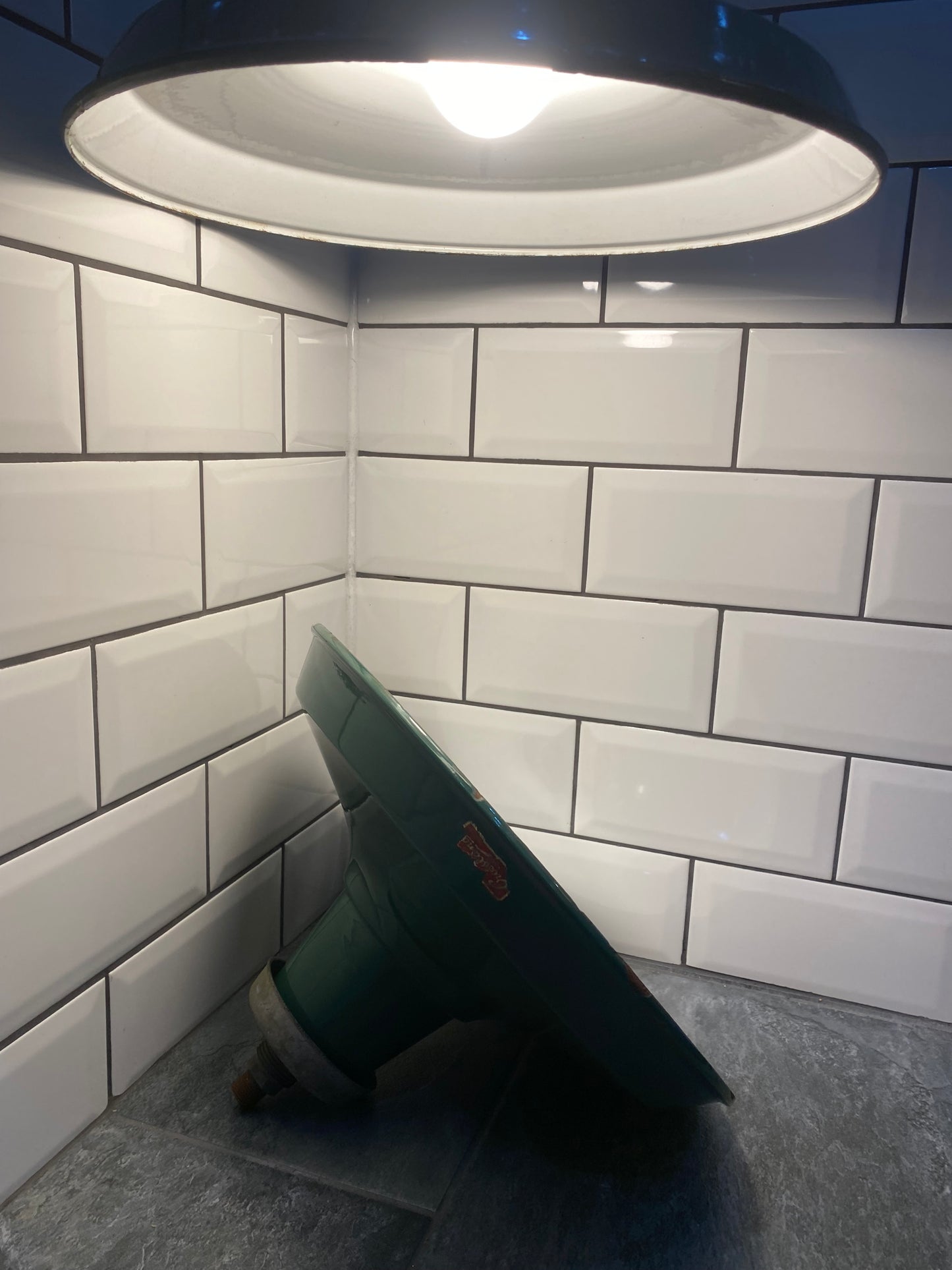 1940s Crossland Industrial Enamel Pendant Lights