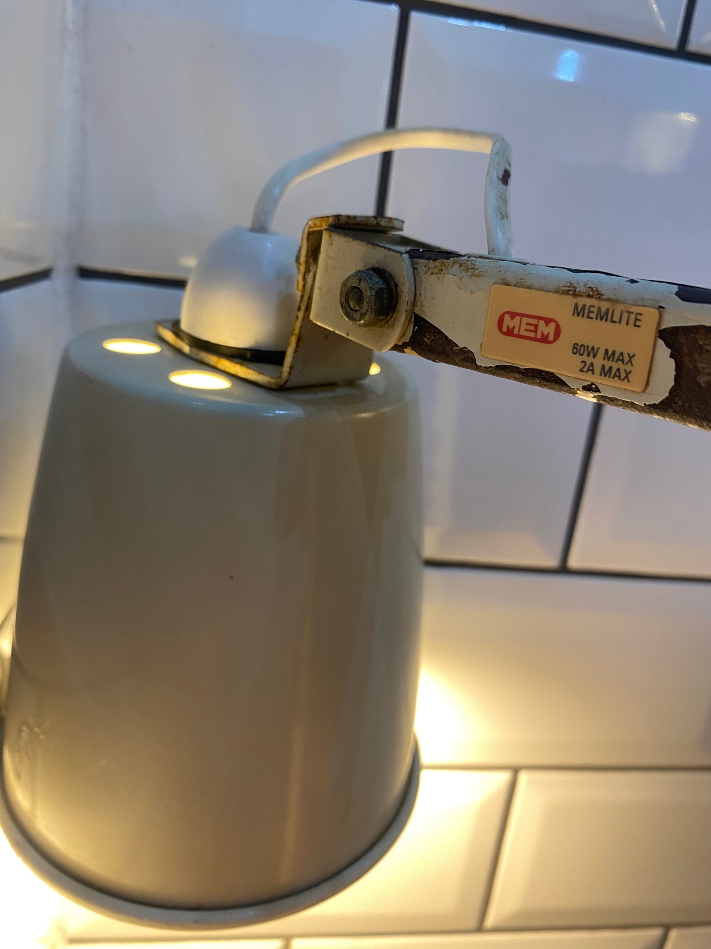 Vintage 1950s Memlite Industrial Light