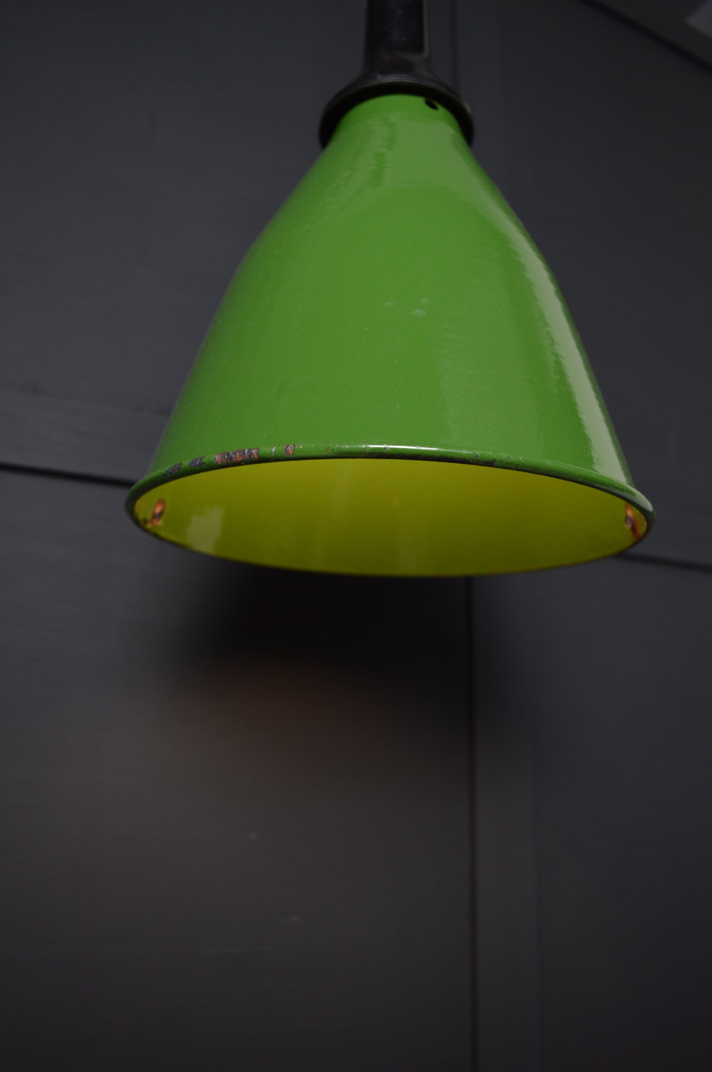 Vintage industrial enamel pendant light