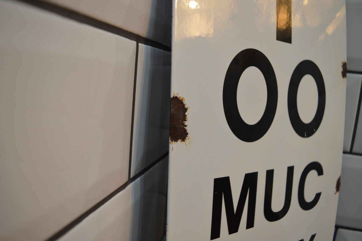'Too Much Sex' Enamel Opticians Sign