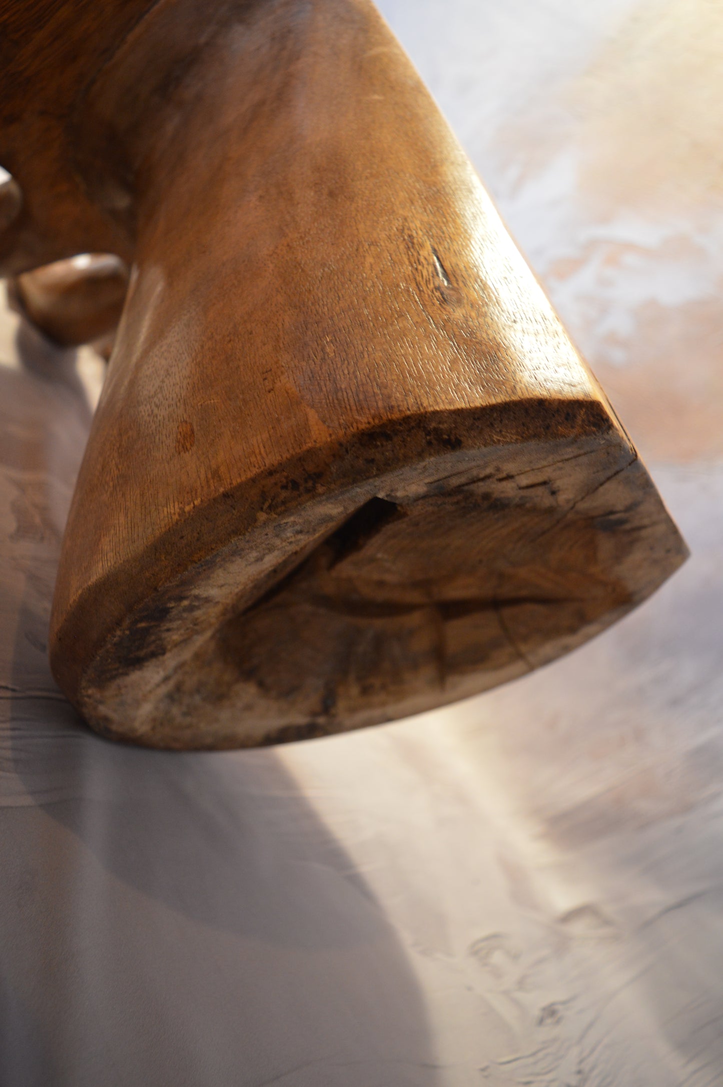 Carved hardwood hand seat in the style of Pedro Friedeberg