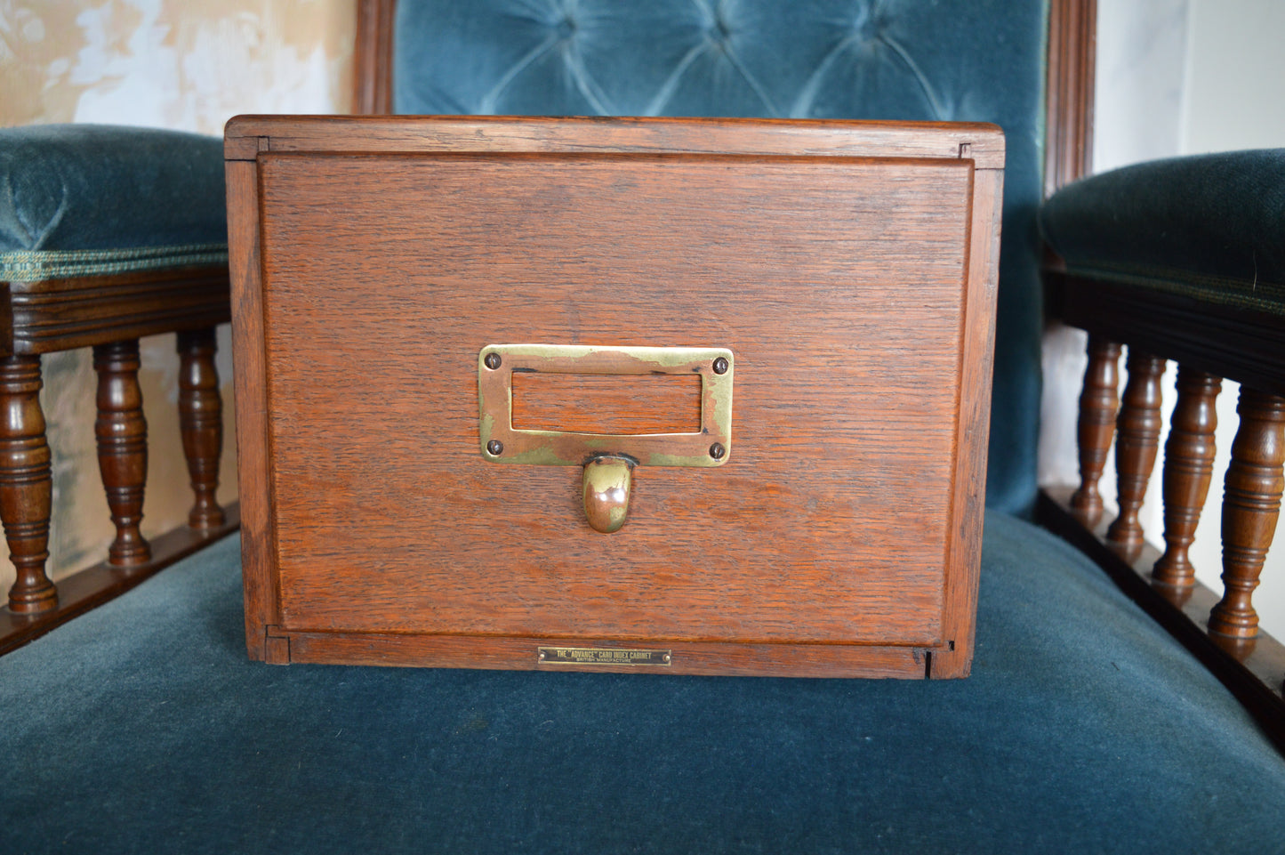 Antique Oak Index Drawer