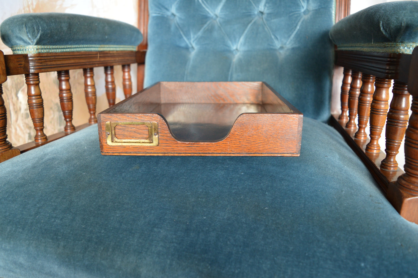 Vintage wooden tray/desk tidy