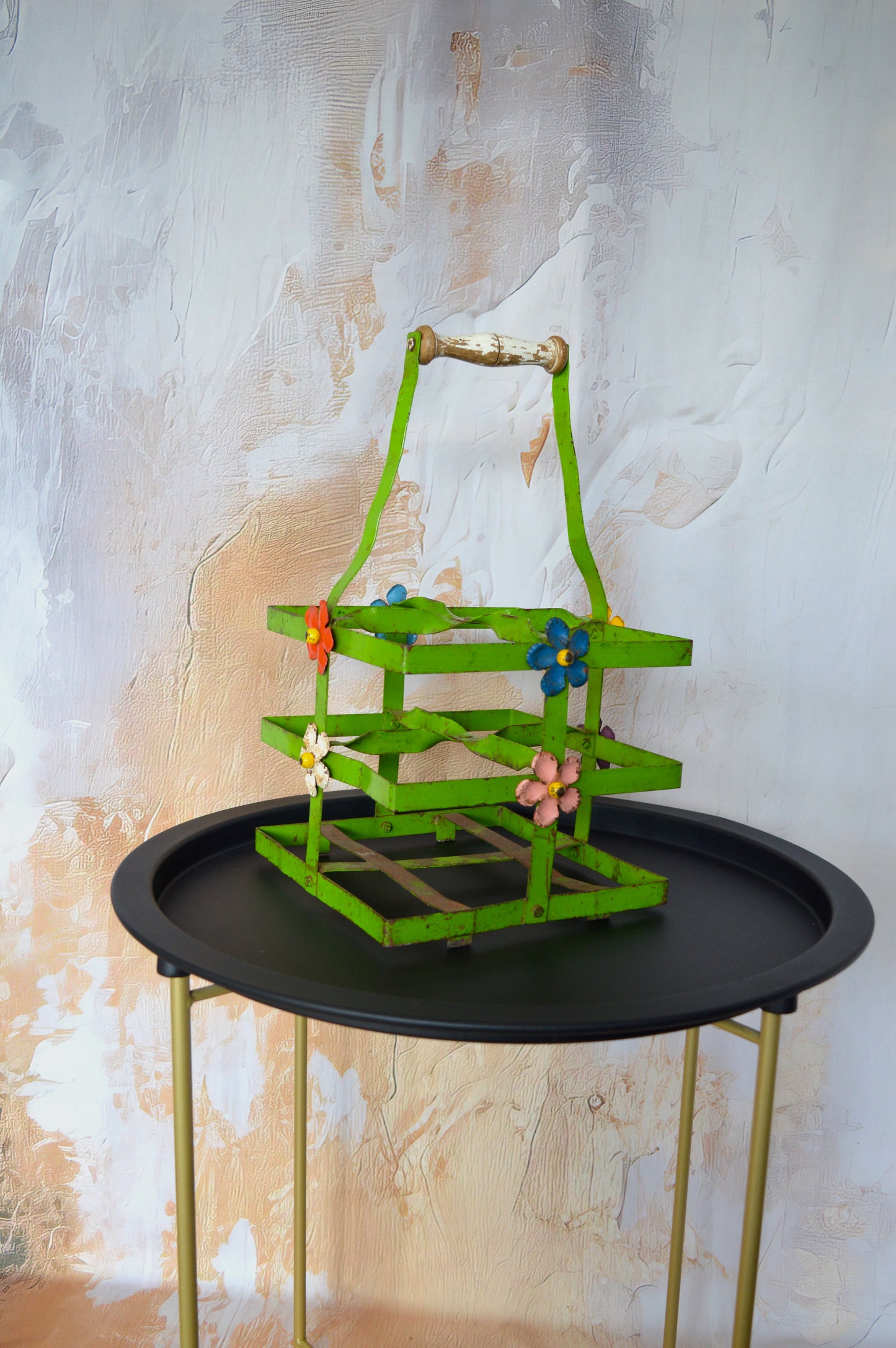 1950s Metal Bottle Carrier/Wine Rack