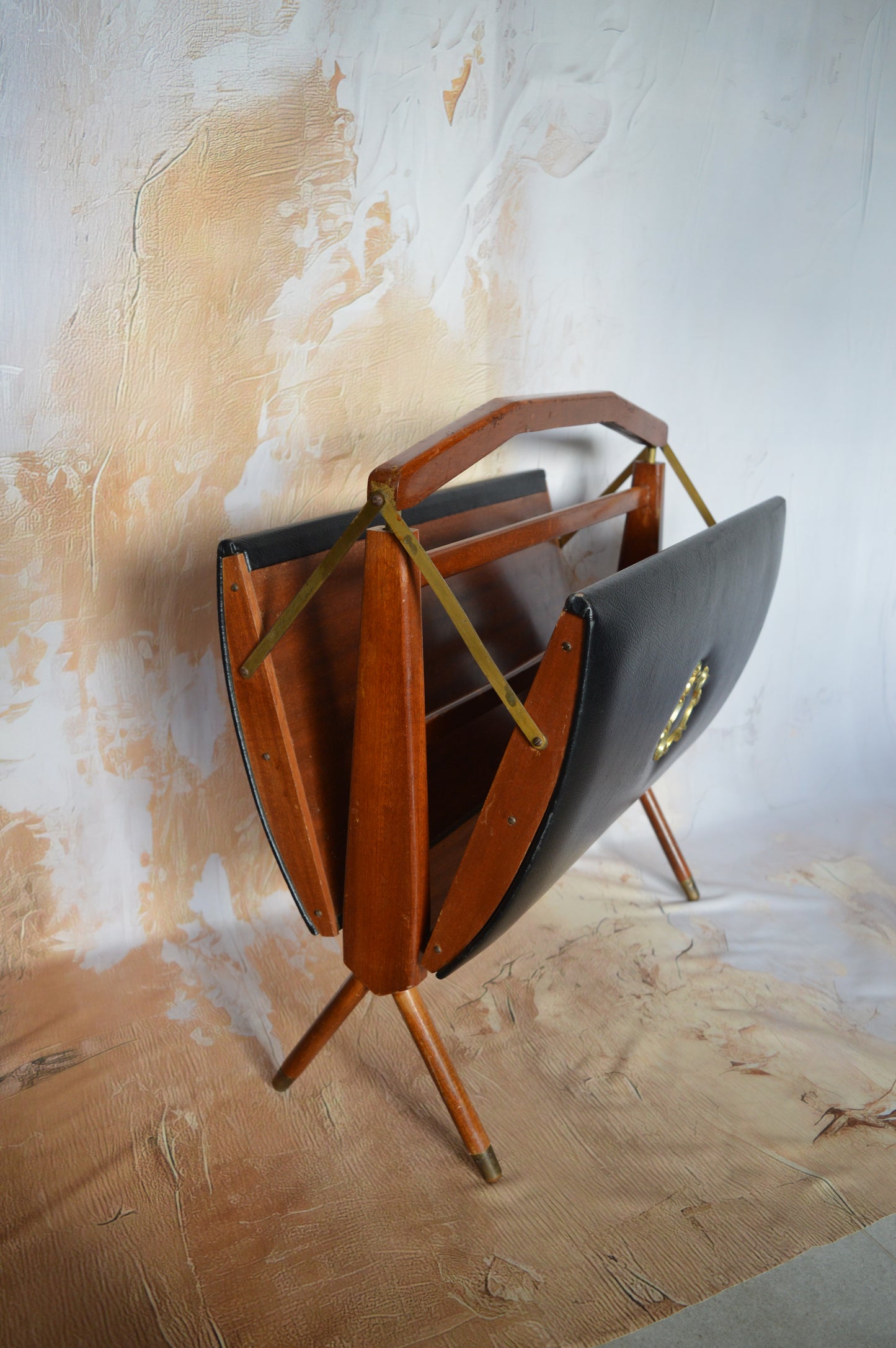 Mid Century Folding Magazine Rack by Furnway