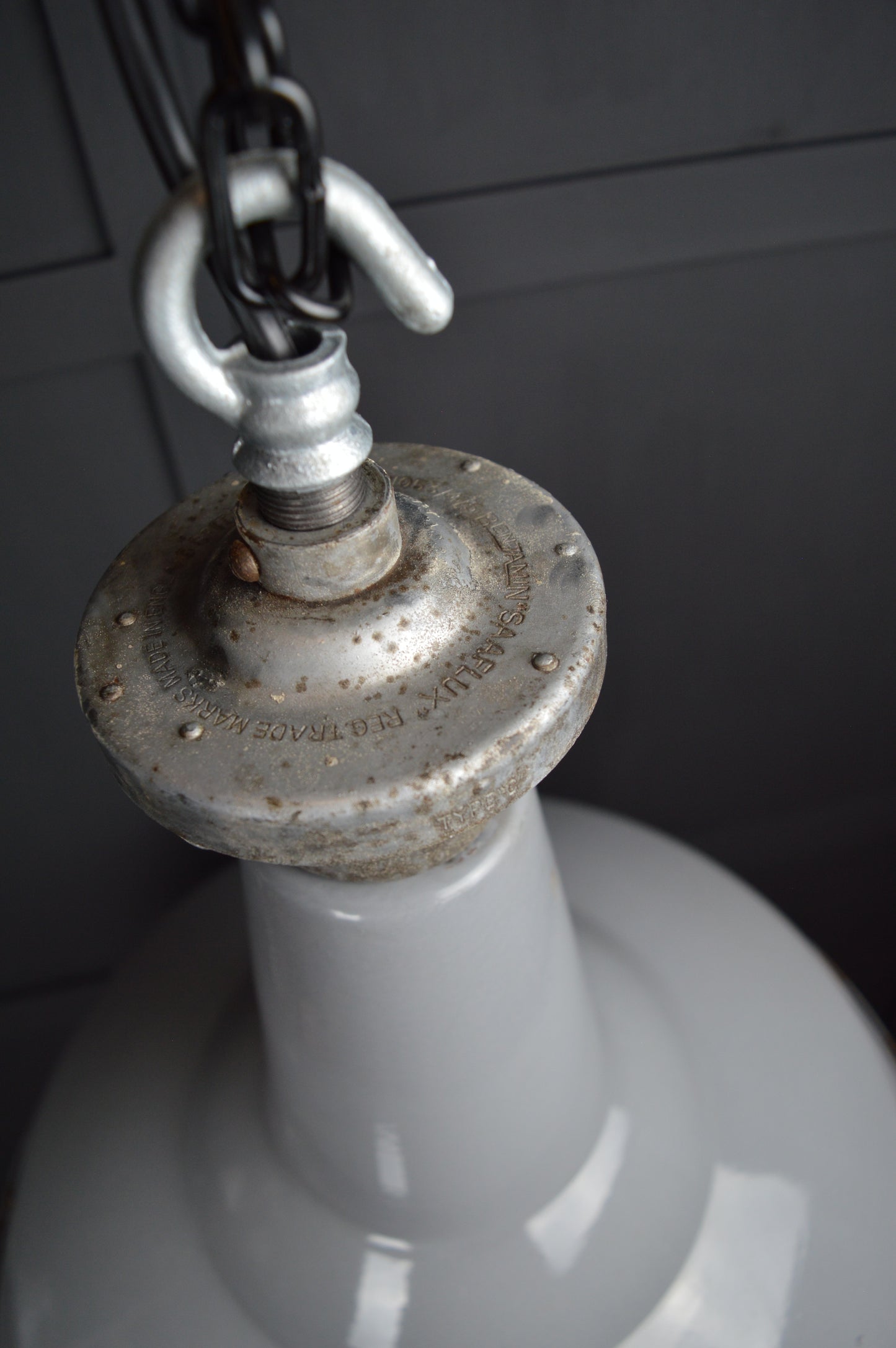 Vintage XL Benjamin industrial enamel lights