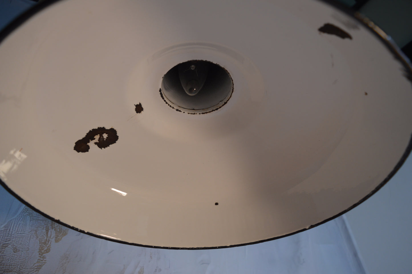 Black industrial enamel pendant light