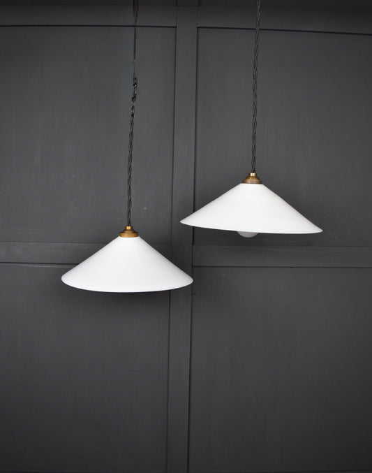 Glass coolie pendant lights