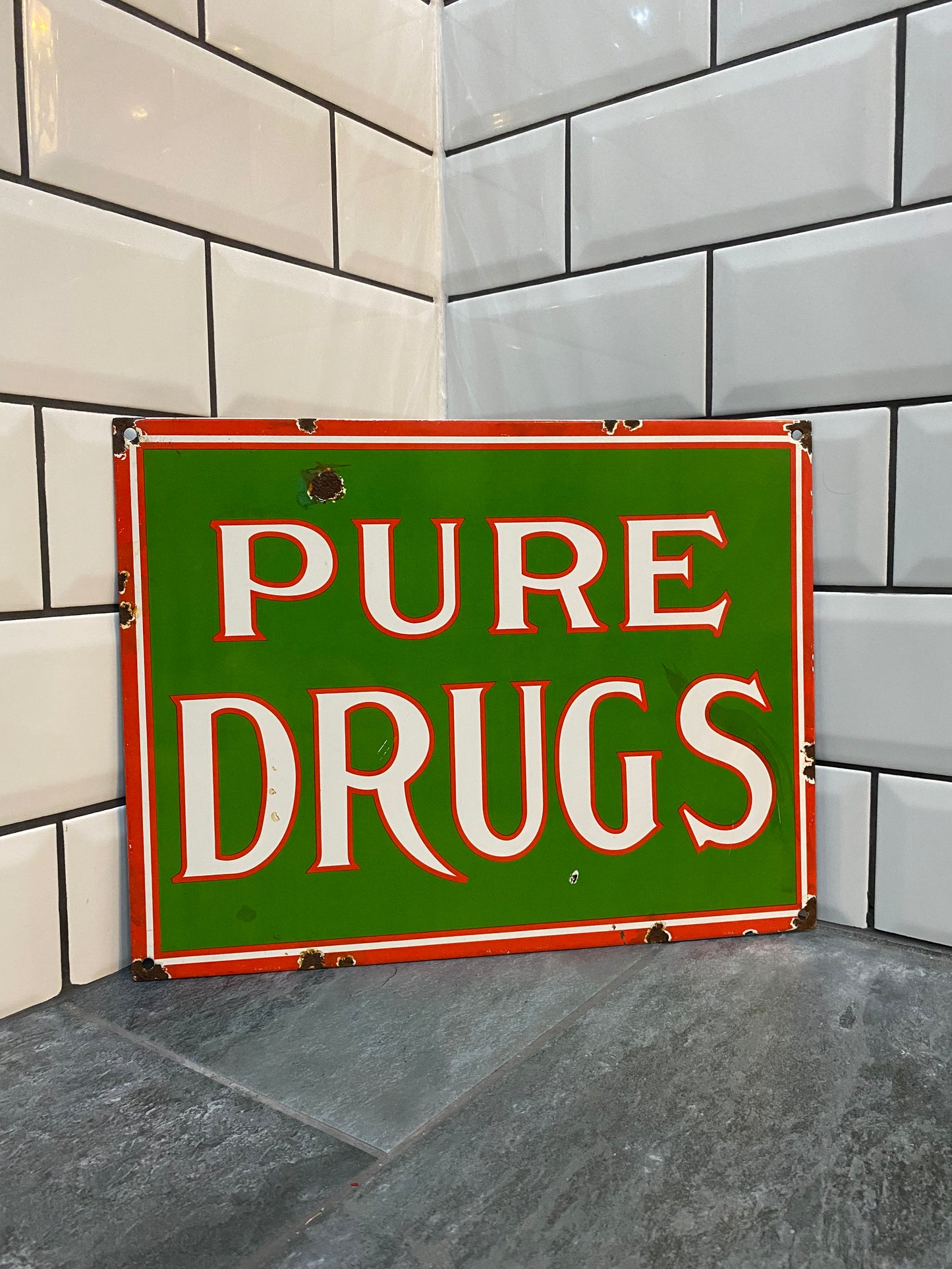 Pure Drugs Enamel Sign
