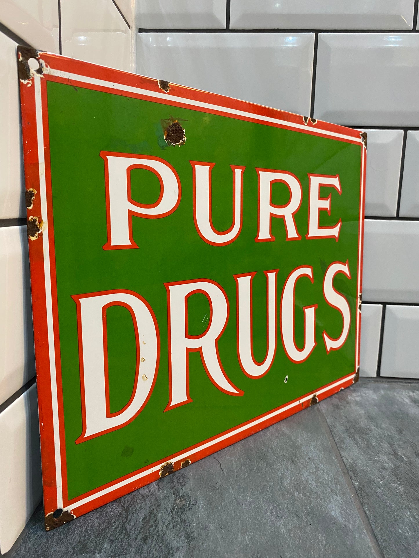 Pure Drugs Enamel Sign