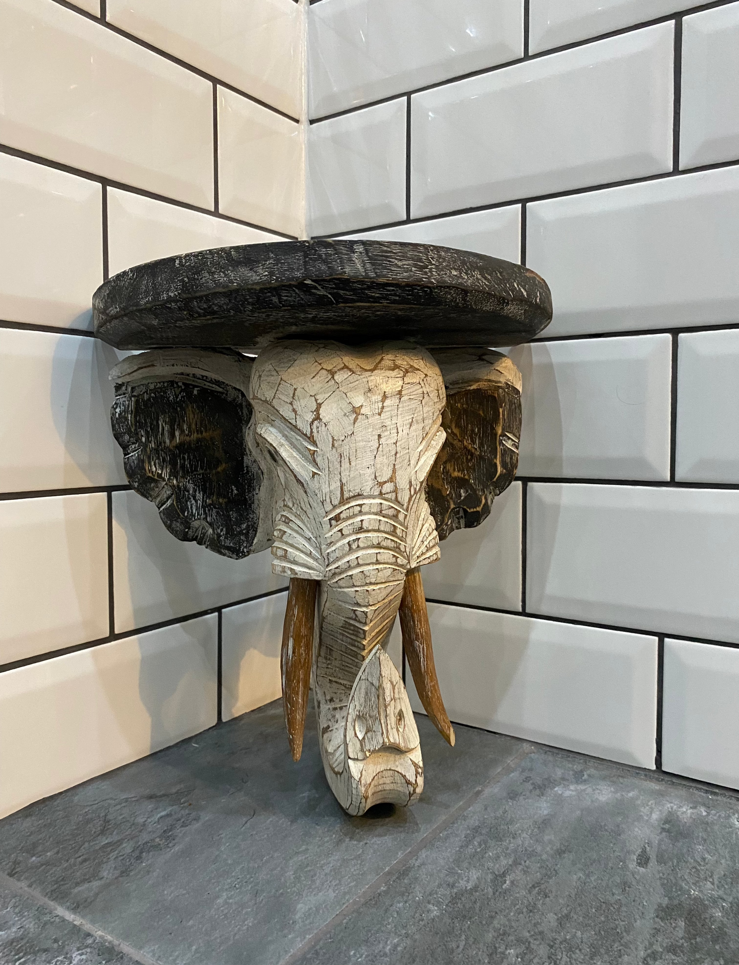 Wooden Elephant Shelf