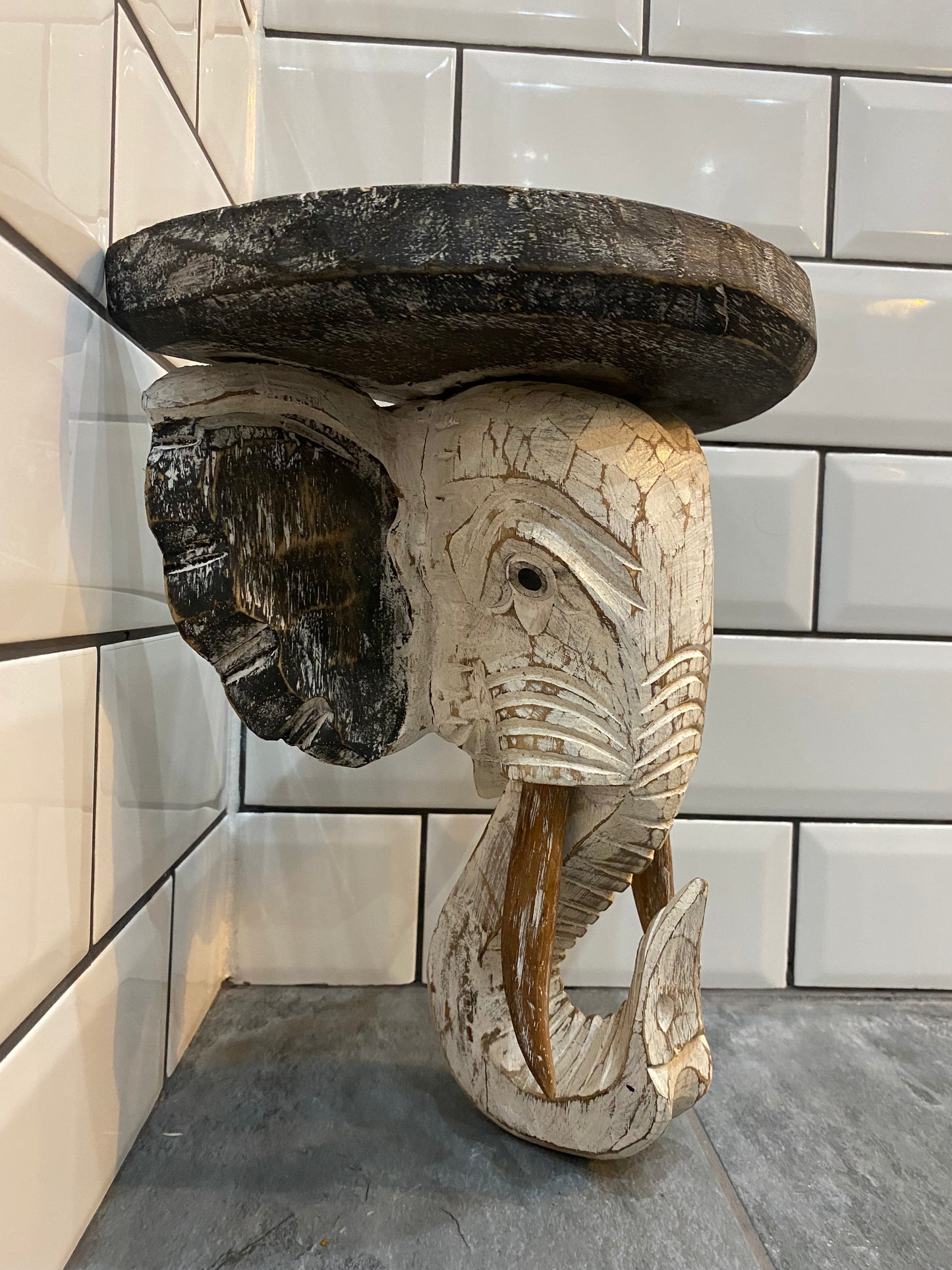 Wooden Elephant Shelf