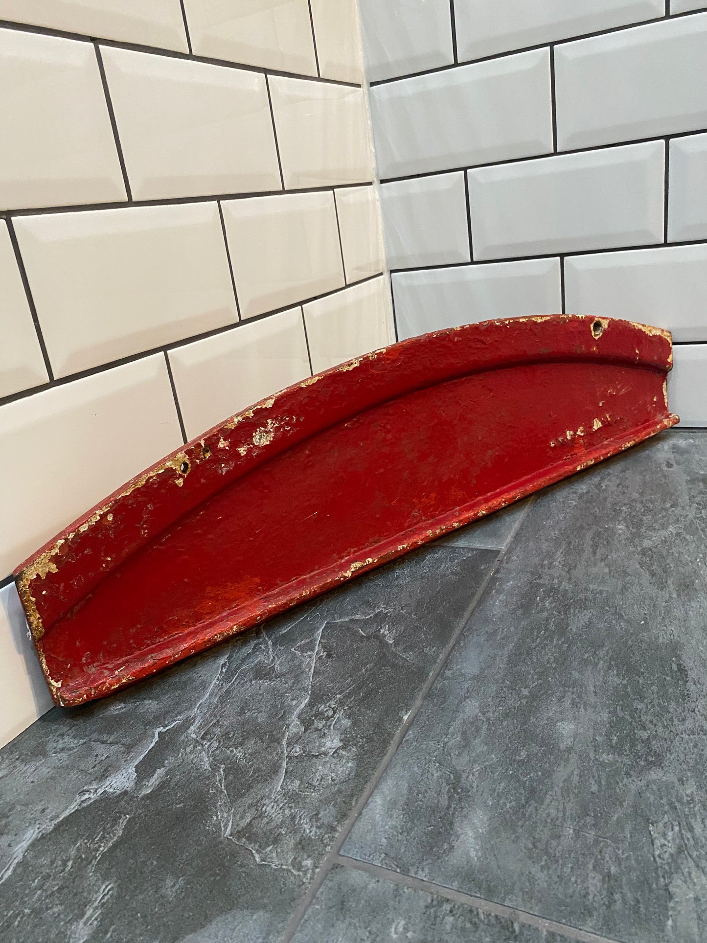 1920-1930s British Telephone box cast iron door cornice
