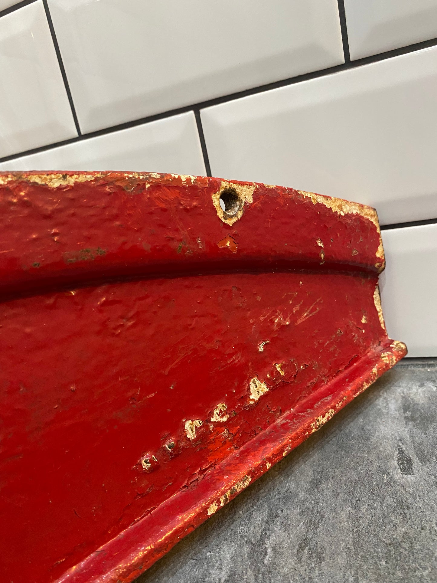 1920-1930s British Telephone box cast iron door cornice