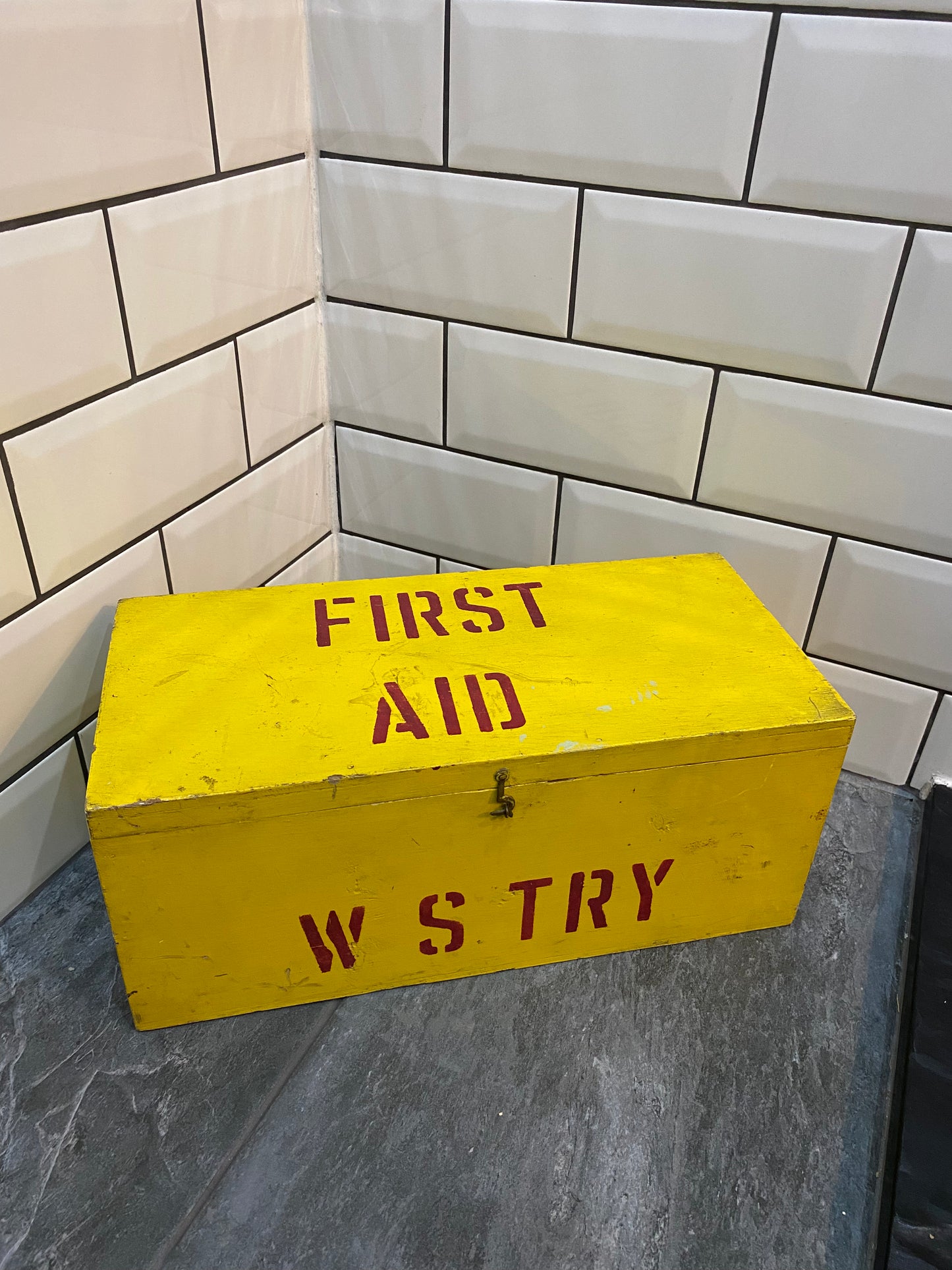 Vintage First Aid Wooden Box