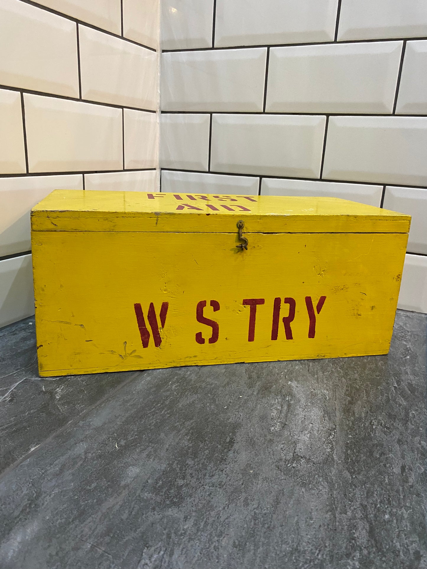Vintage First Aid Wooden Box
