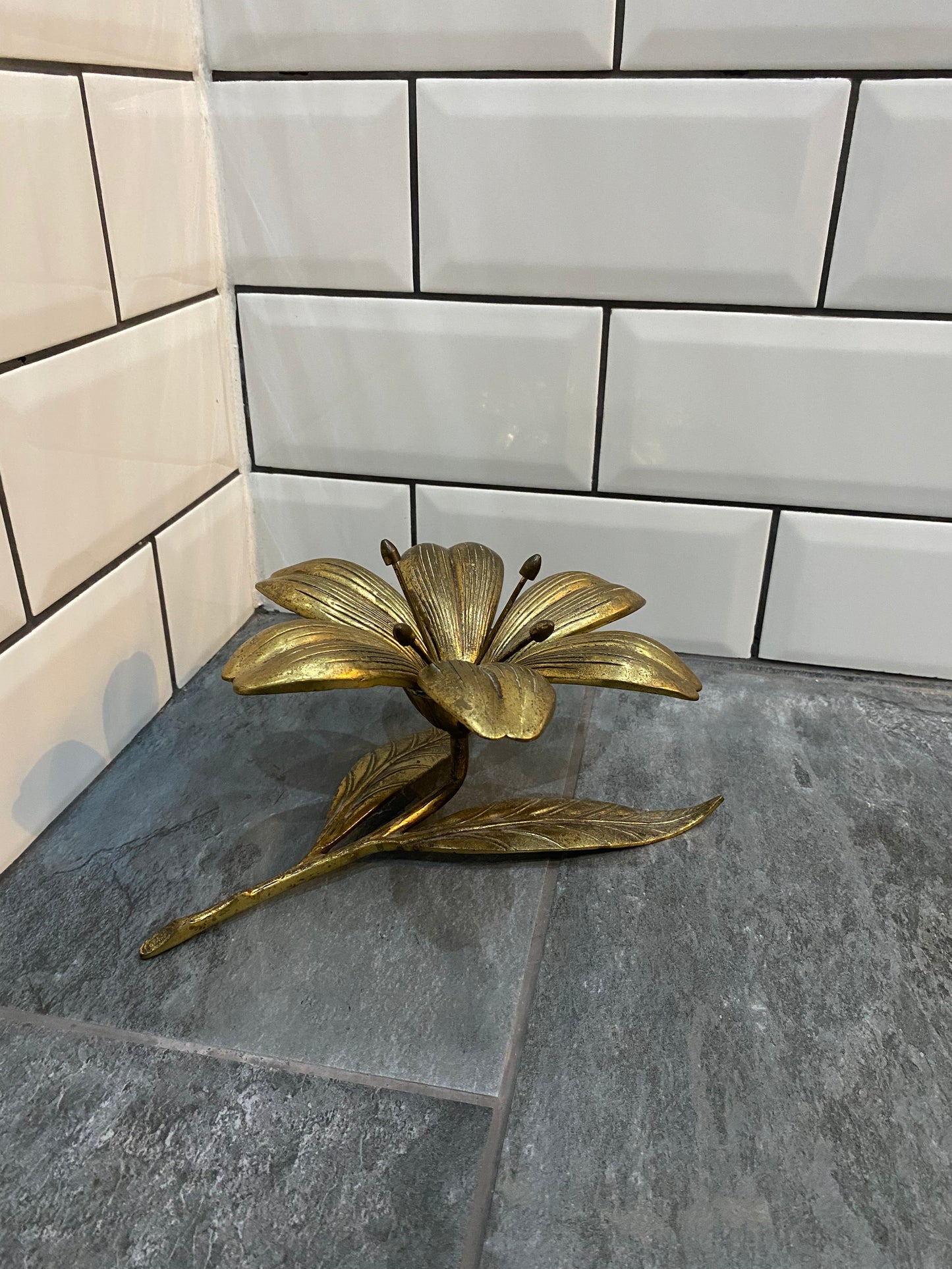 Brass Lily Ash Tray