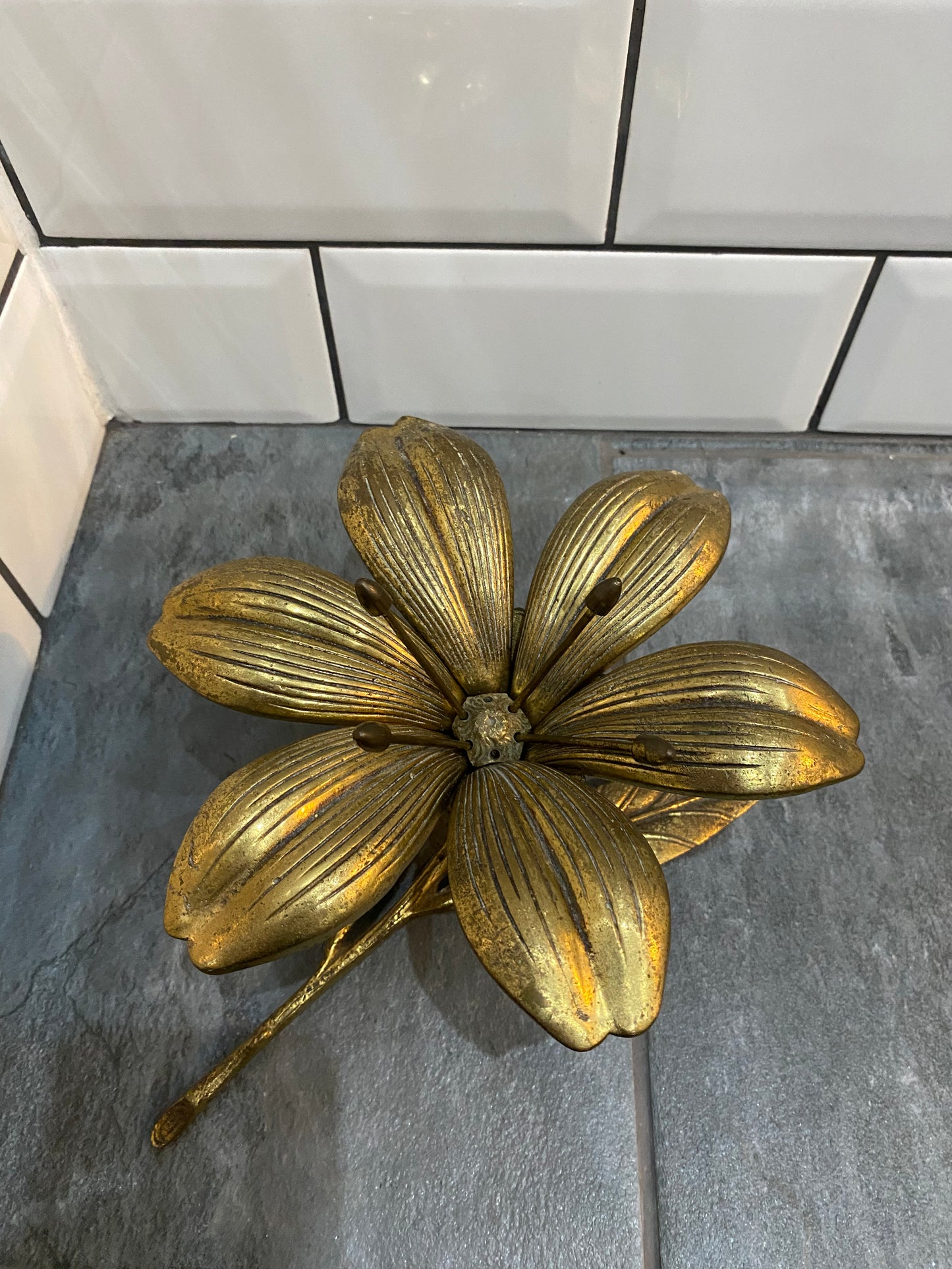 Brass Lily Ash Tray