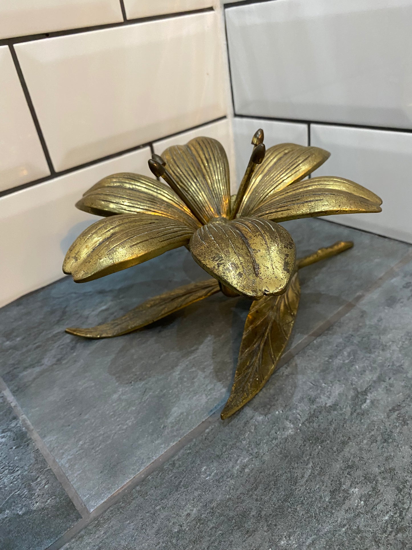 Brass Lily Ash Tray