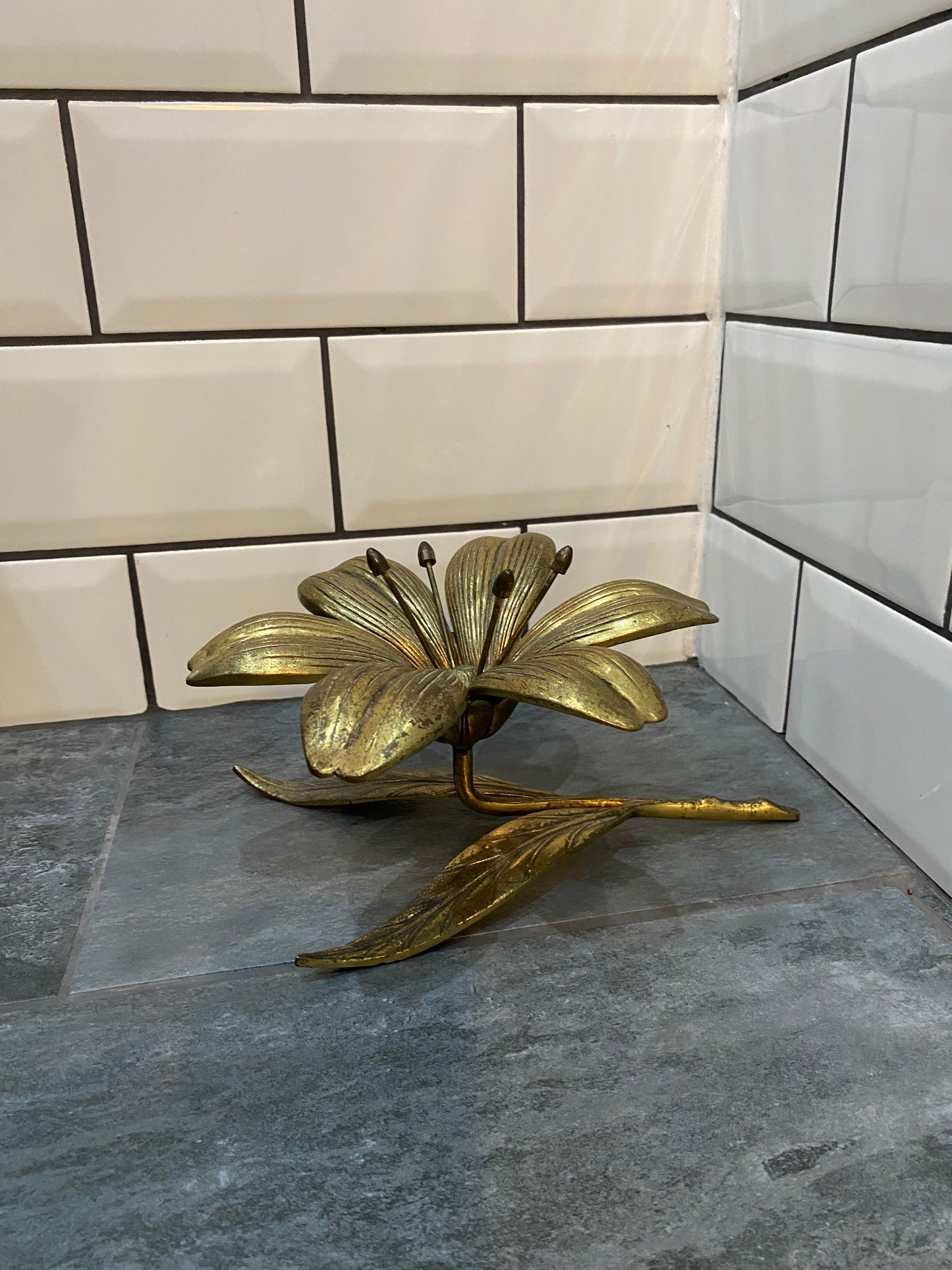 Brass Lily Ash Tray