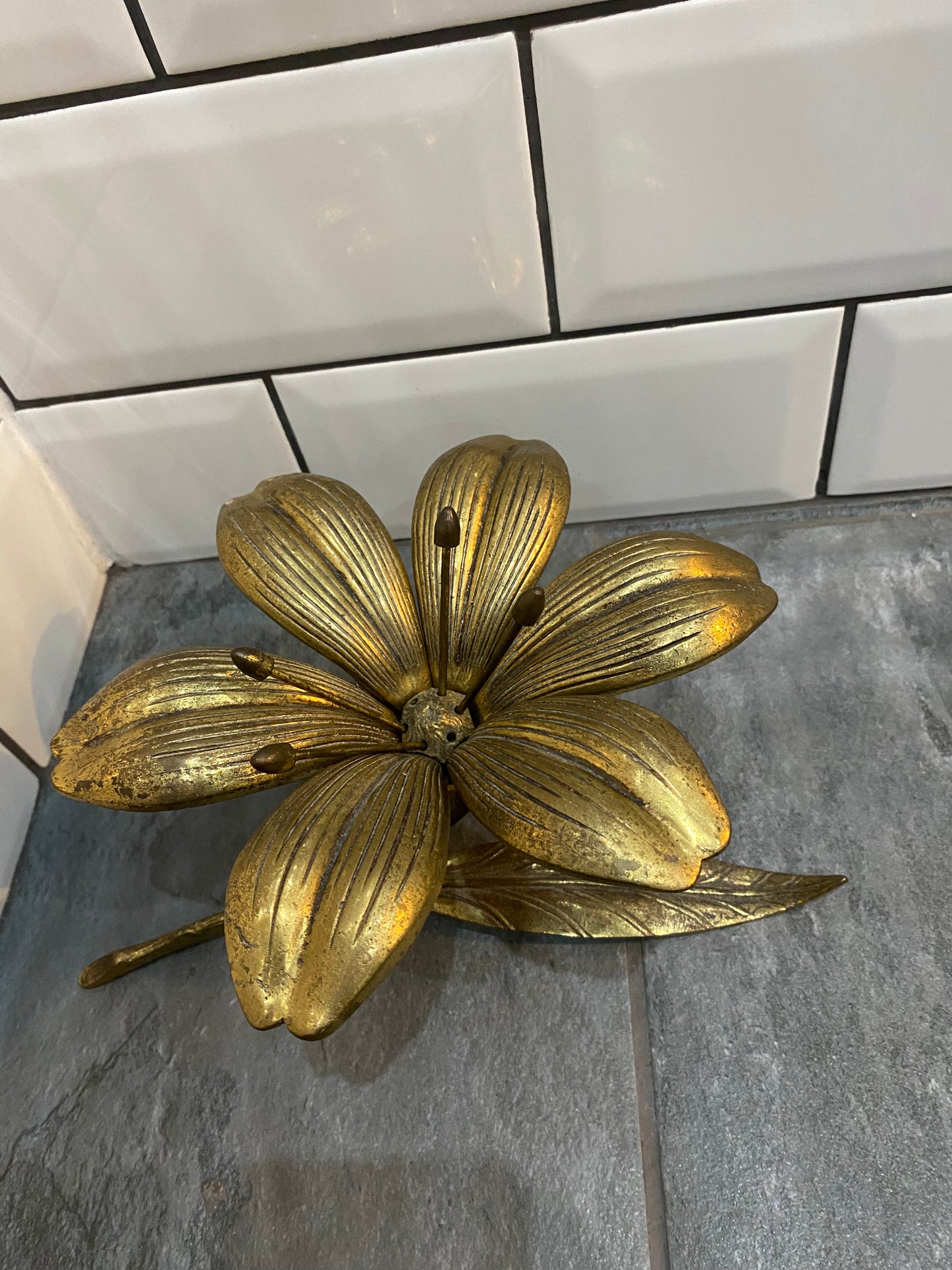 Brass Lily Ash Tray