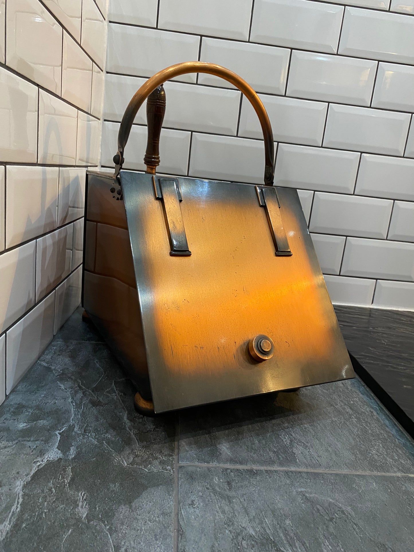 Large coal scuttle/ash collector from Maison Valenti