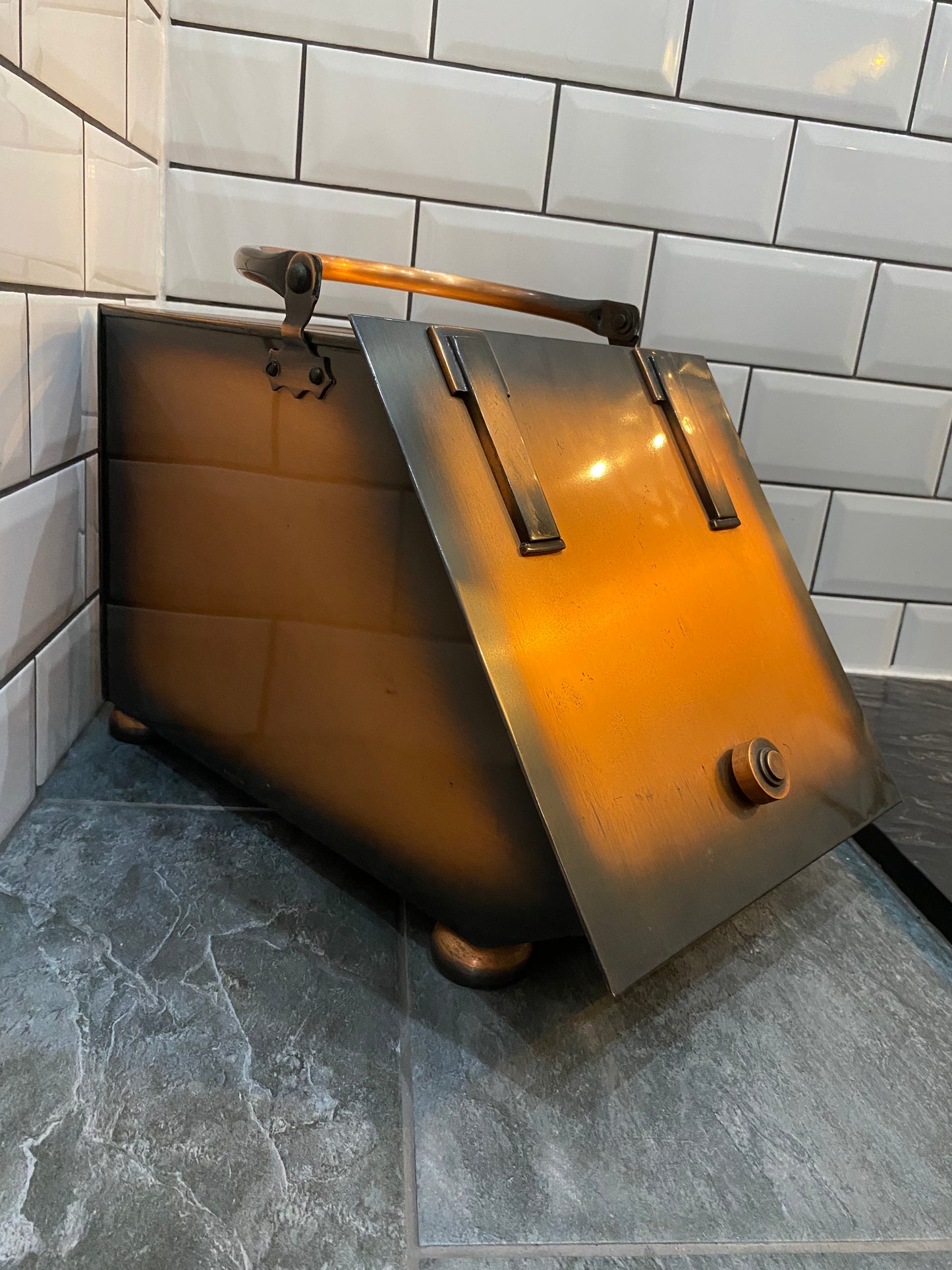 Large coal scuttle/ash collector from Maison Valenti