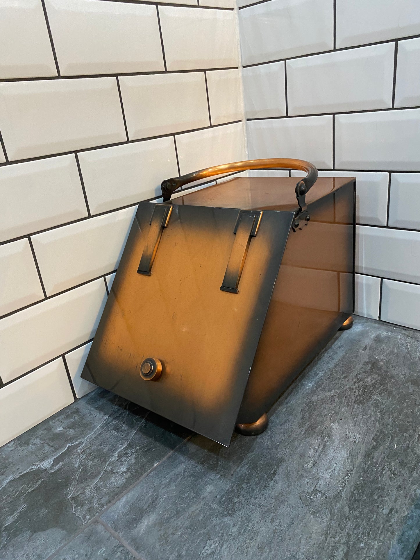 Large coal scuttle/ash collector from Maison Valenti