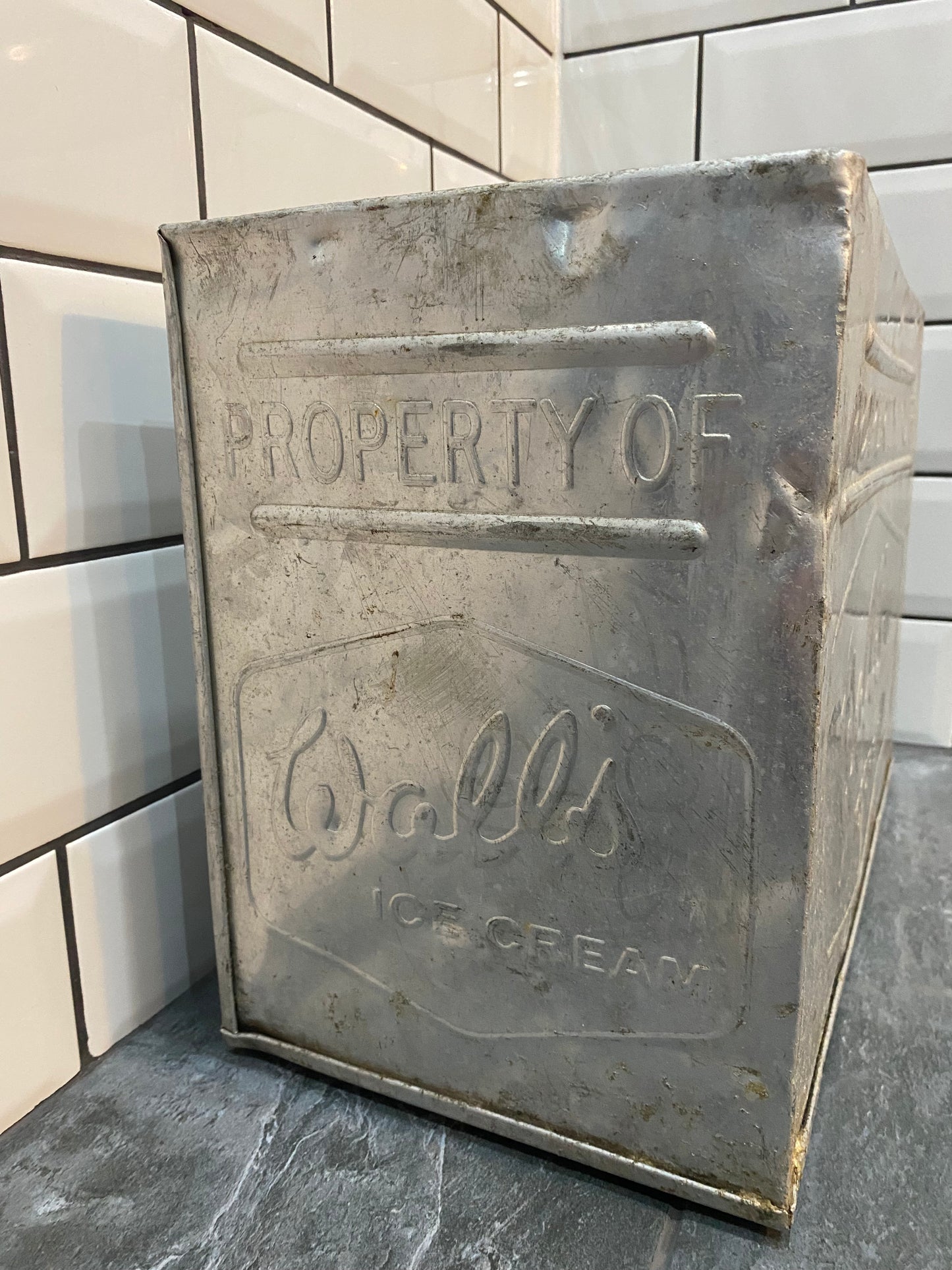 Property Of Walls Ice Cream Aluminium Tin / Planter