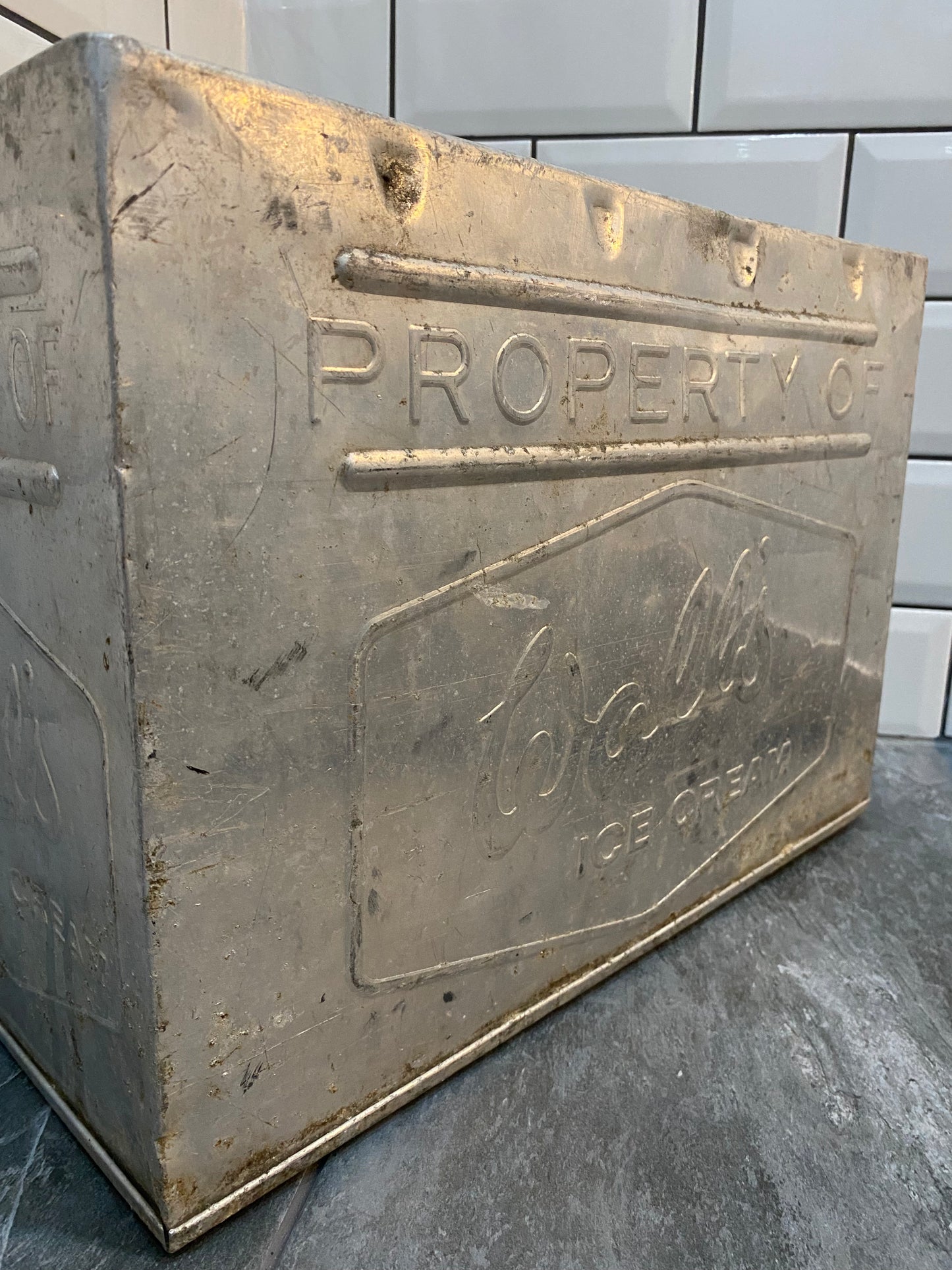 Property Of Walls Ice Cream Aluminium Tin / Planter