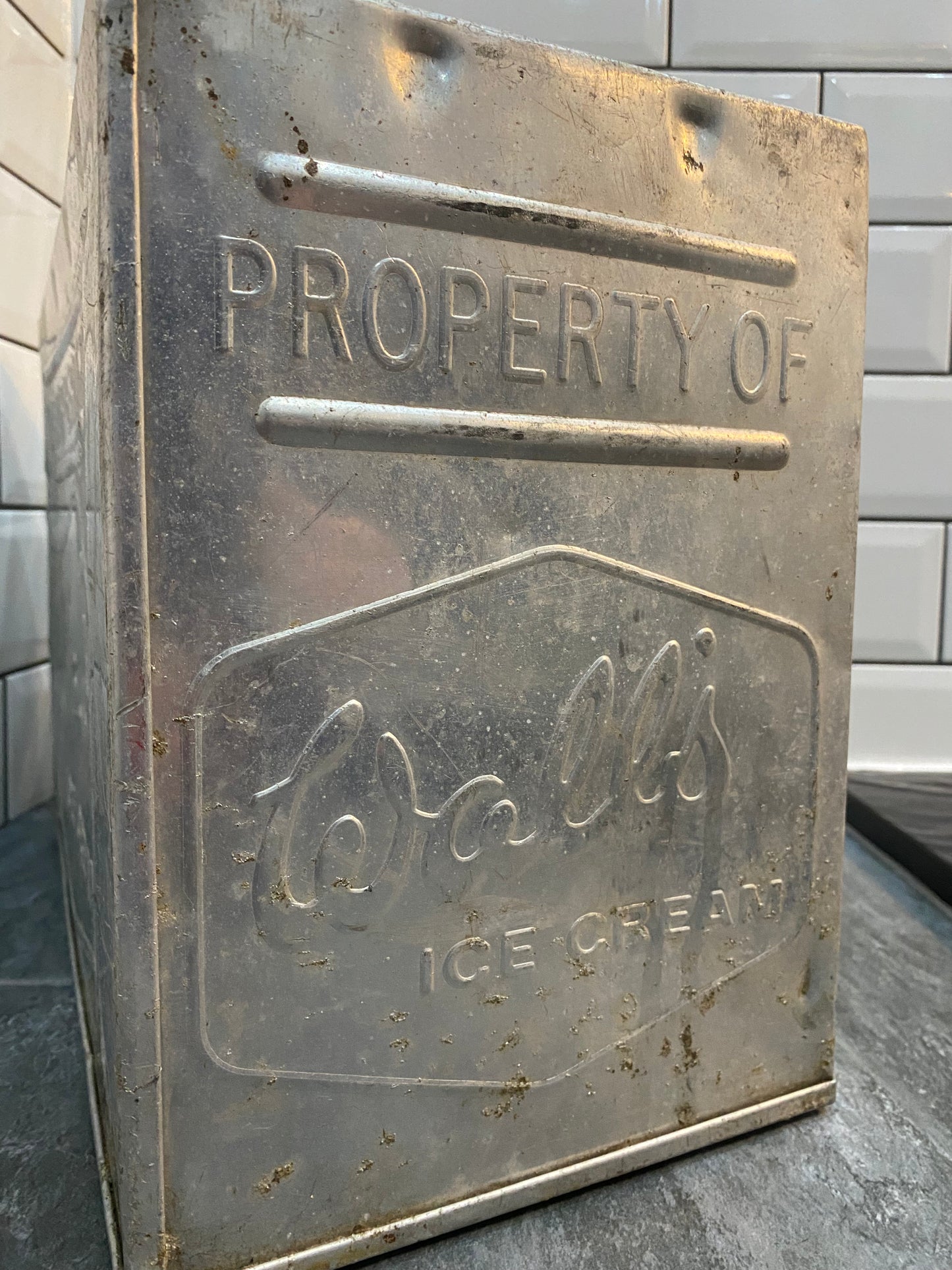 Property Of Walls Ice Cream Aluminium Tin / Planter