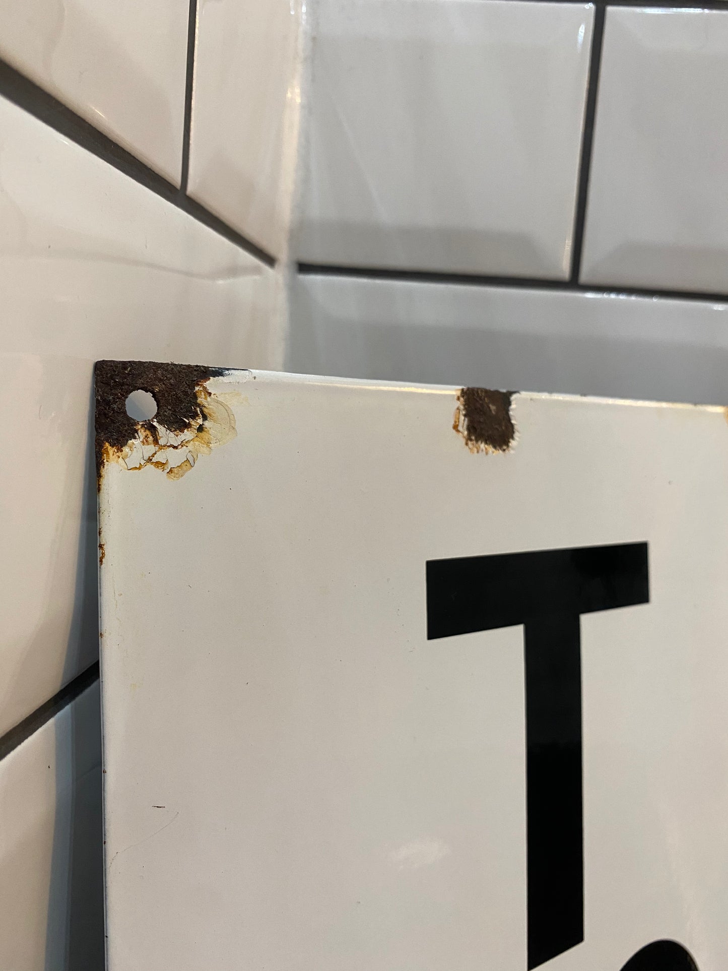 'Too Much Sex' Enamel Opticians Sign