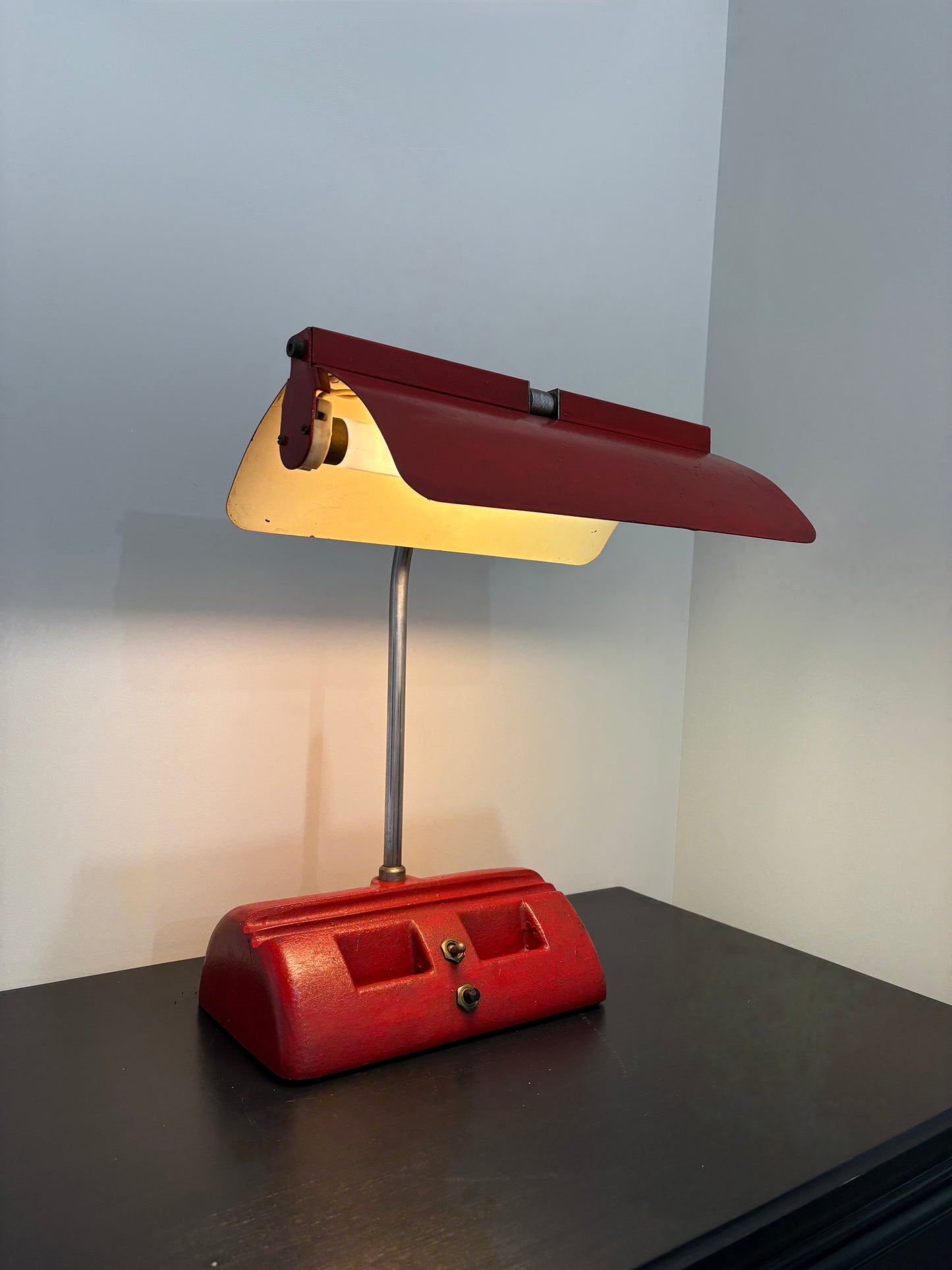 Vintage Red Desk Lamp by Solite