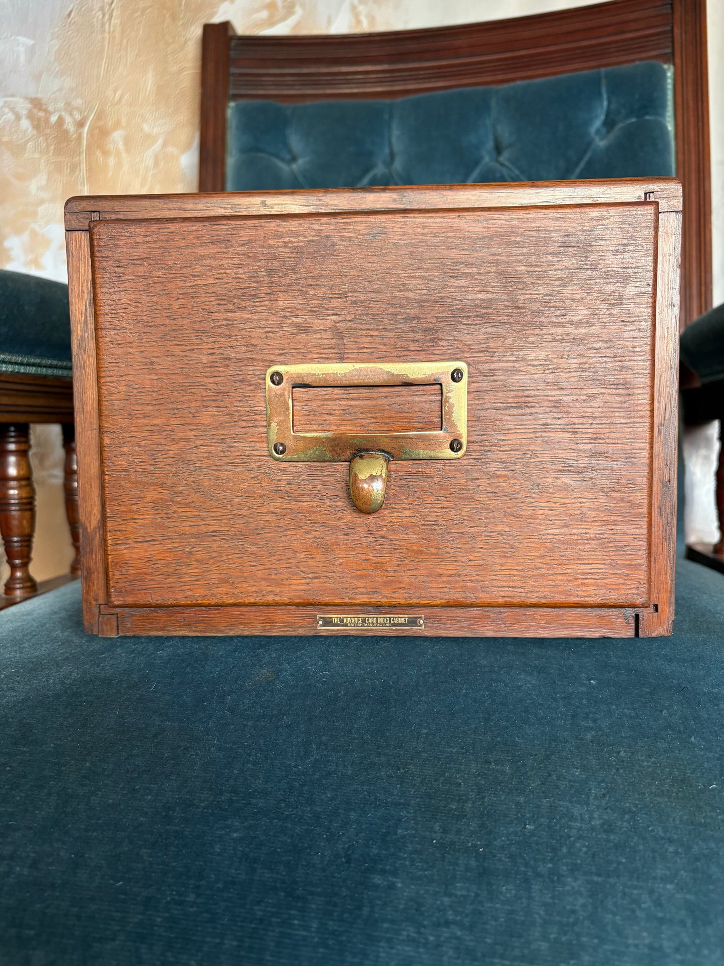 Antique Oak Index Drawer