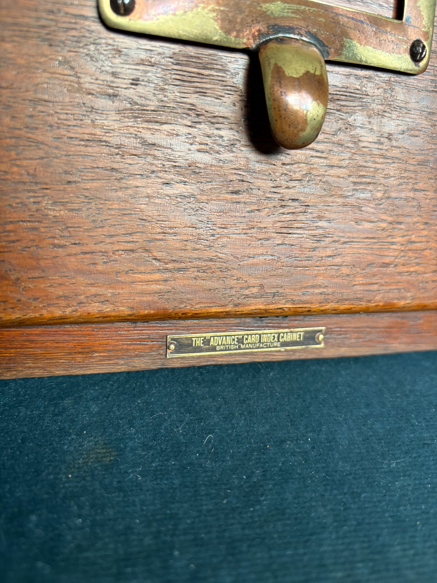 Antique Oak Index Drawer