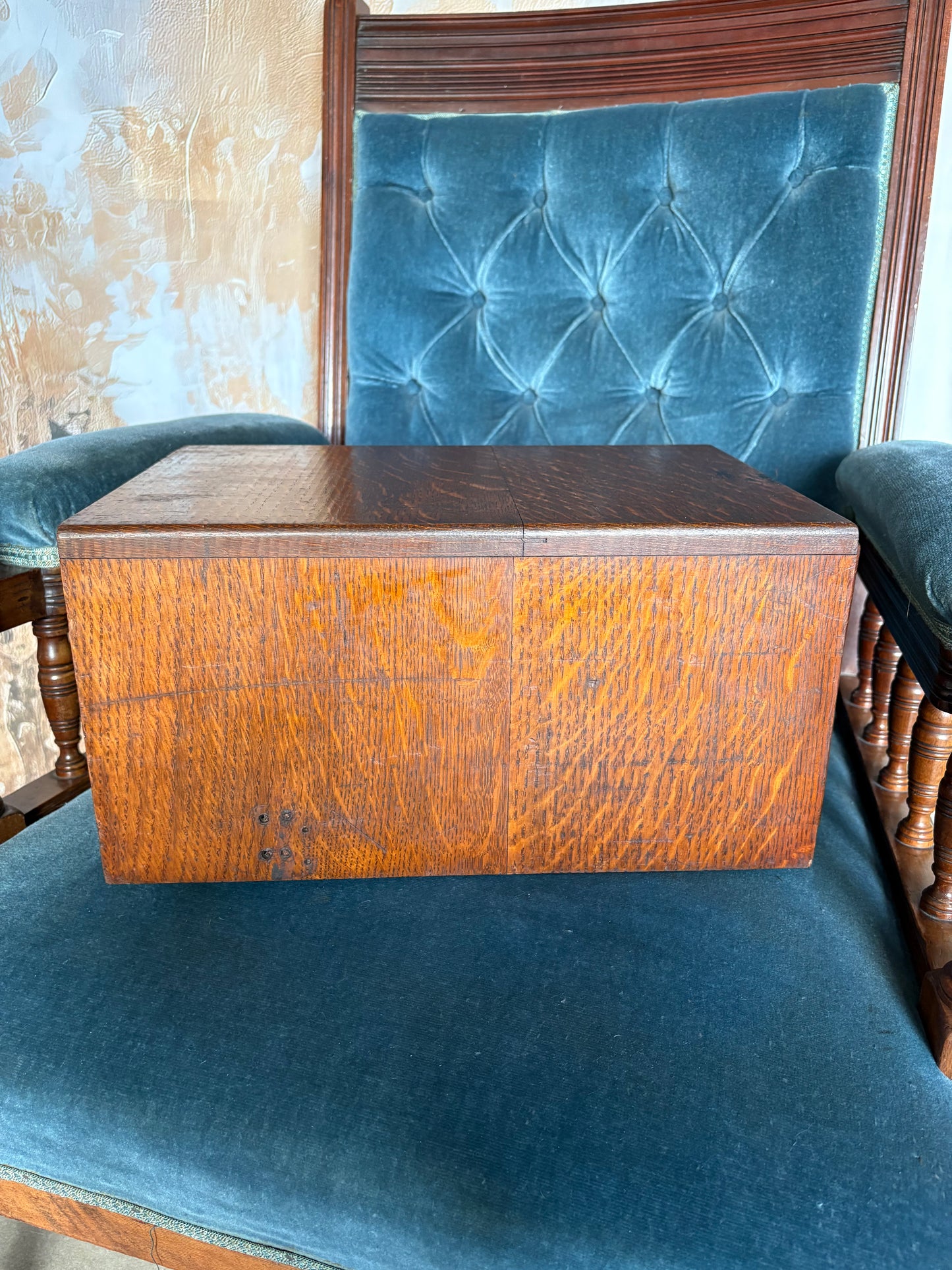 Antique Oak Index Drawer