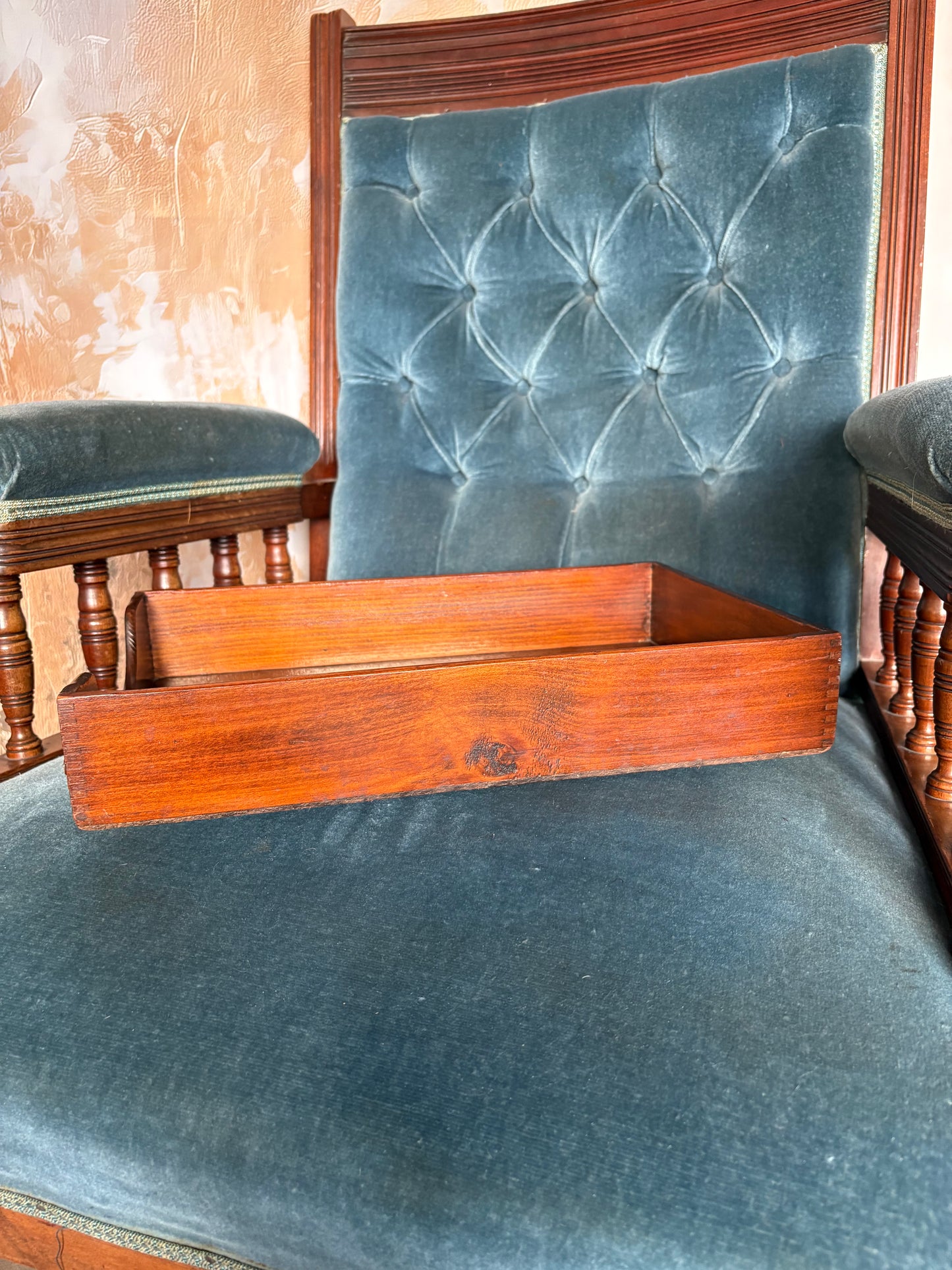 Vintage wooden tray/desk tidy
