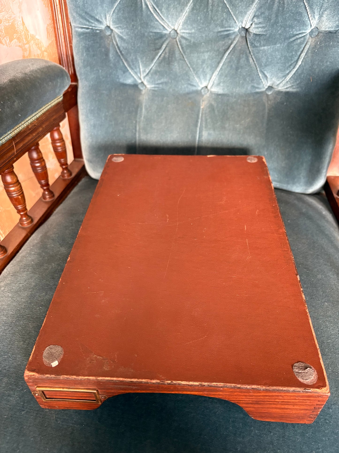 Vintage wooden tray/desk tidy