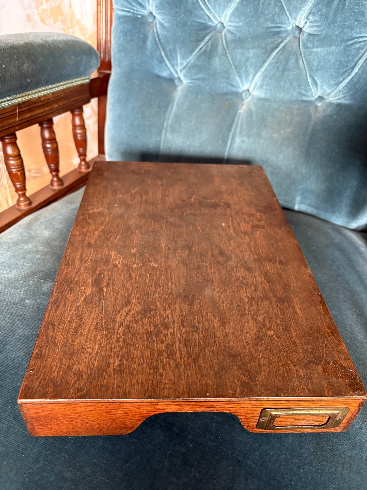 Vintage wooden tray/desk tidy