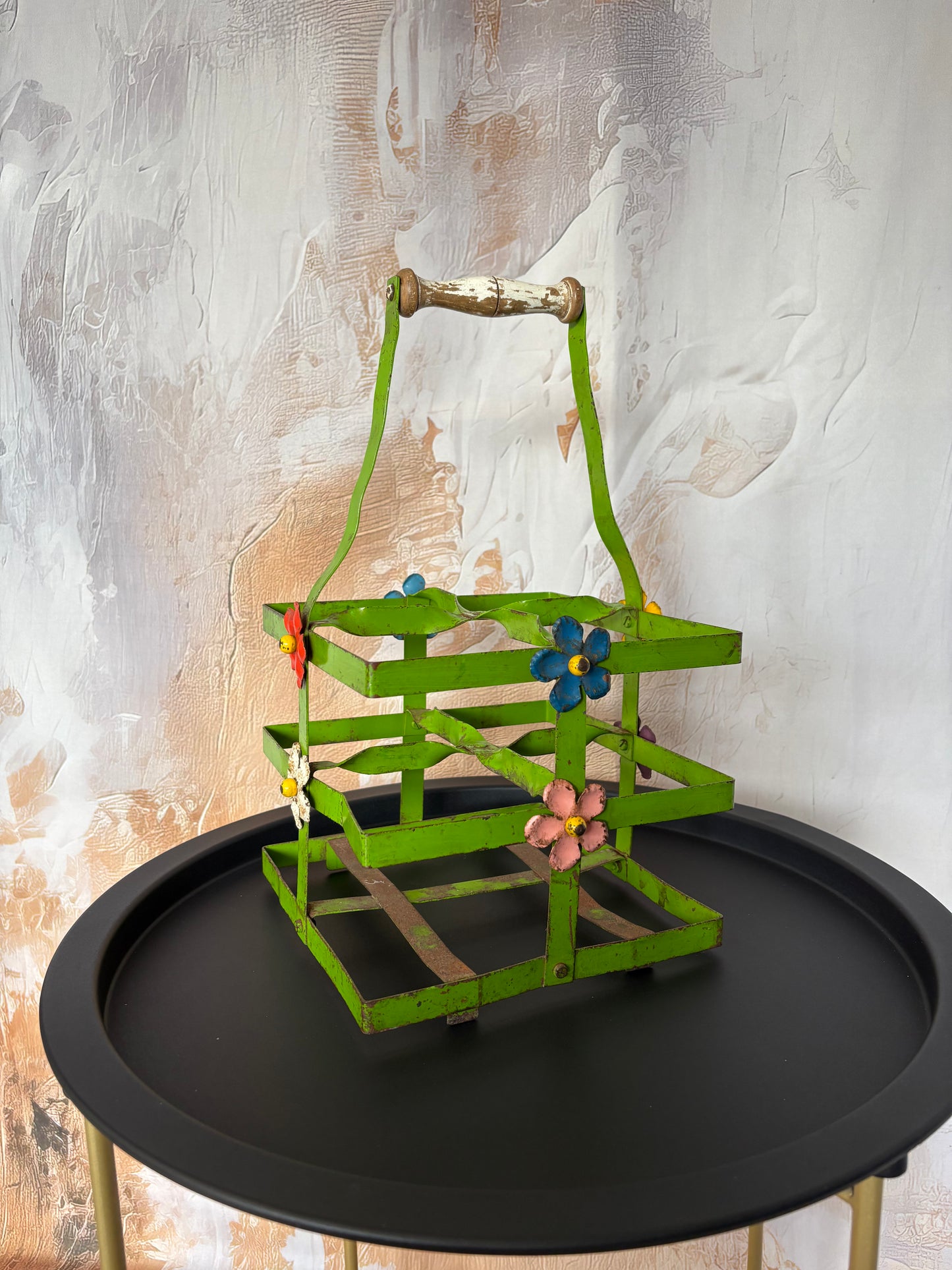 1950s Metal Bottle Carrier/Wine Rack