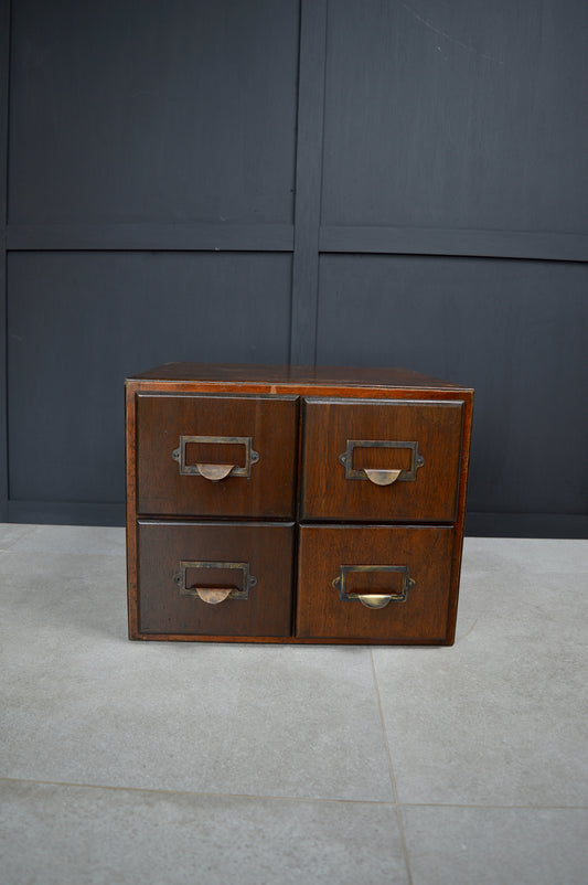 Early 20th century 4 drawer index cabinet
