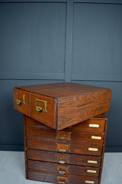 Wooden index card drawers