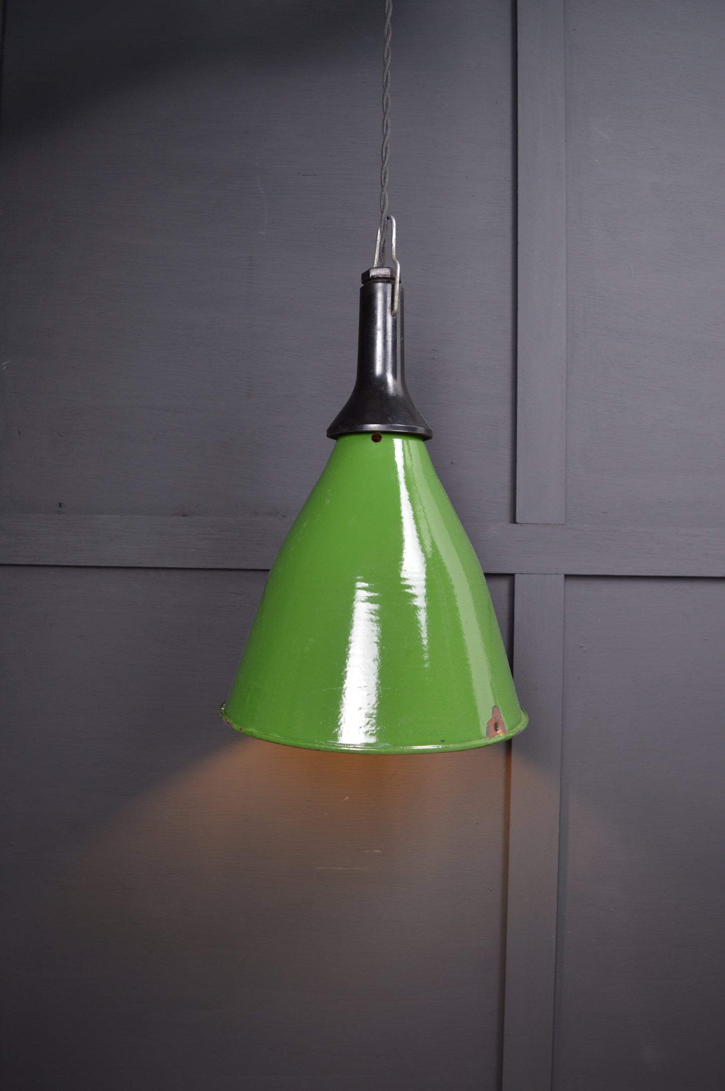 Vintage industrial enamel pendant light