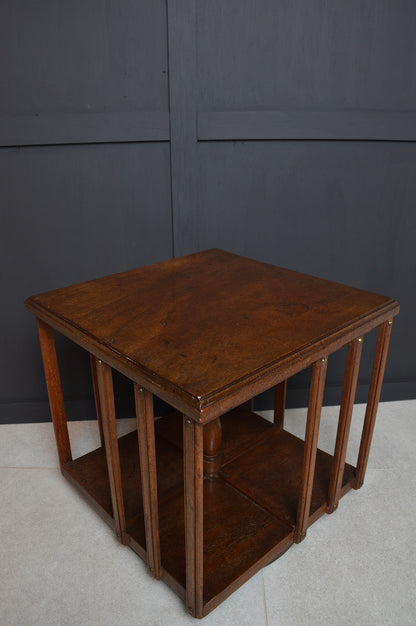 Early 20th century revolving mahogany book case