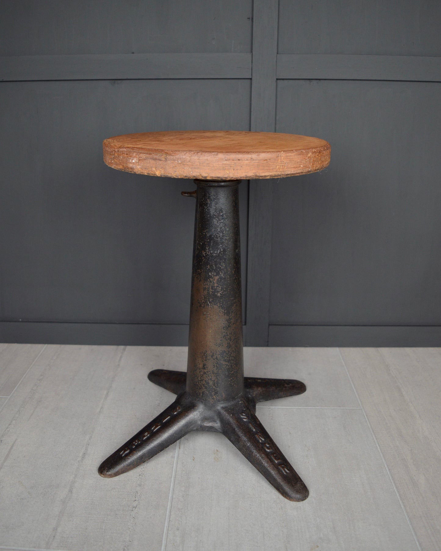 Singer cast iron industrial stool