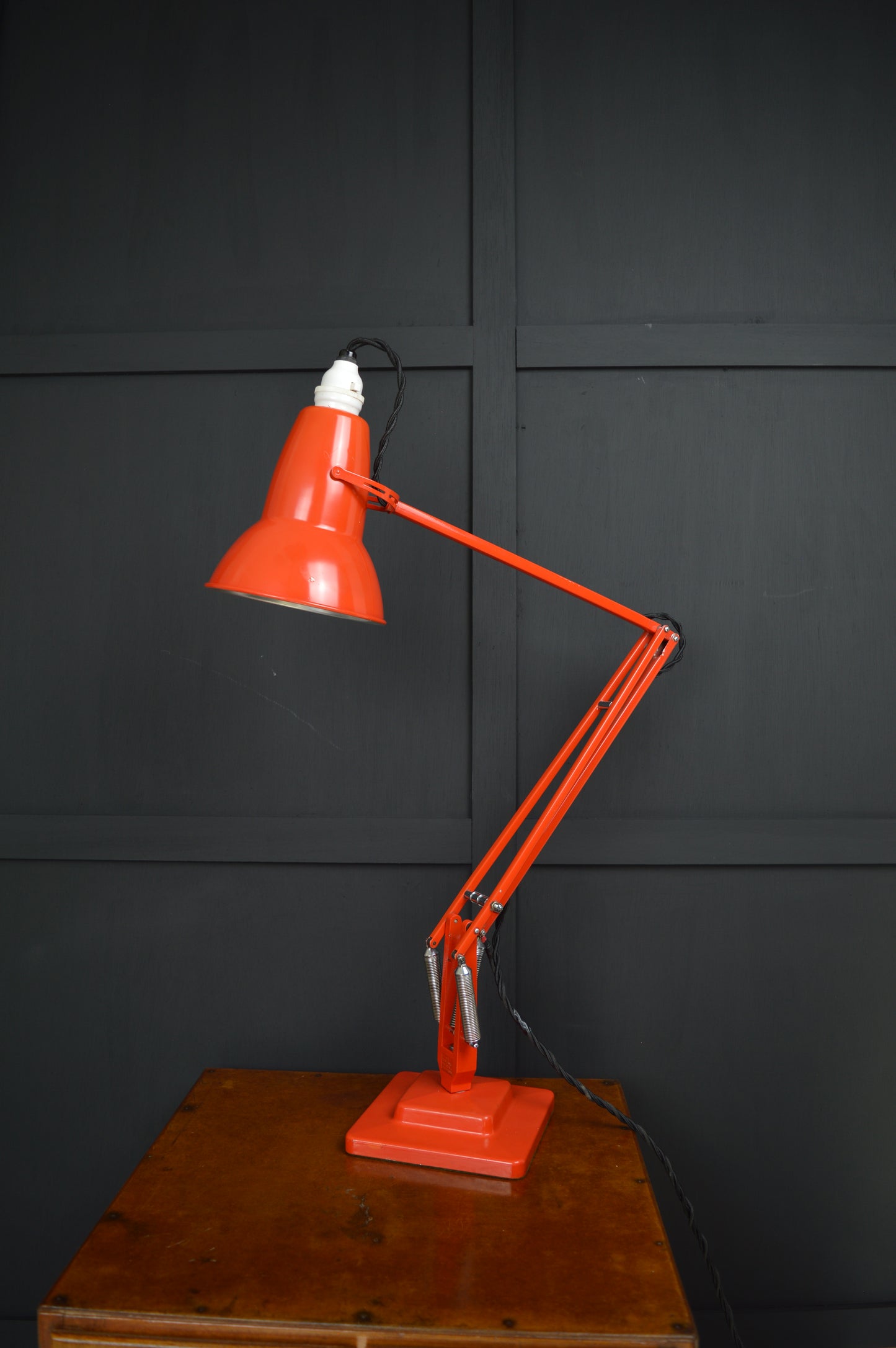 Red Anglepoise model 1227 lamp by Herbert Terry