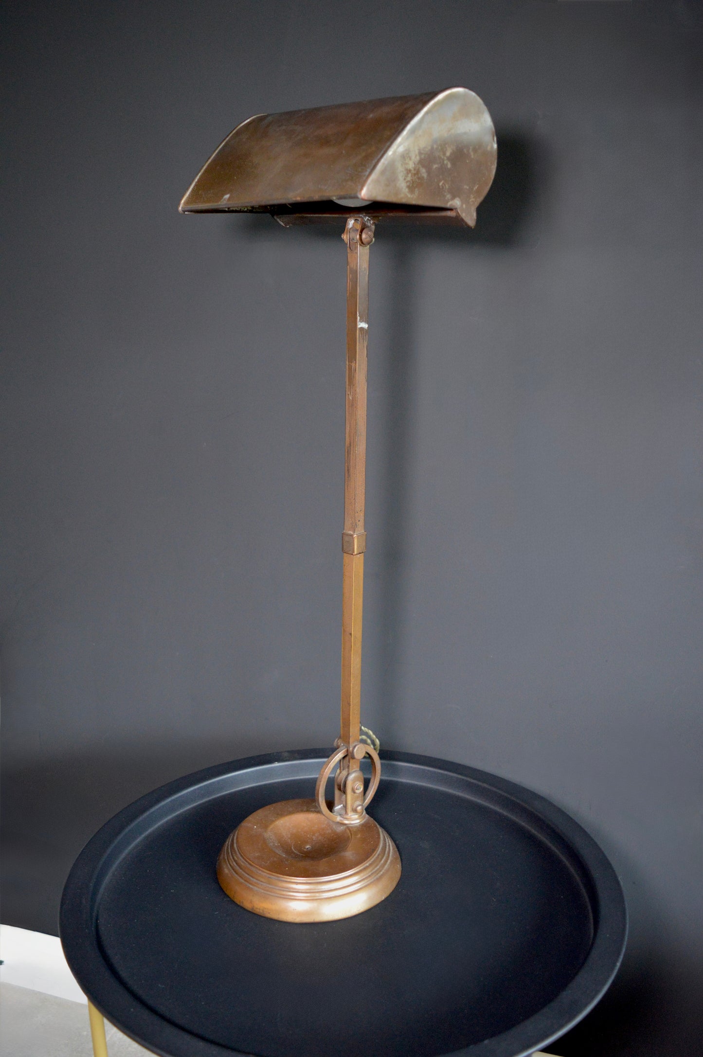 1920s GEC Copper bankers lamp
