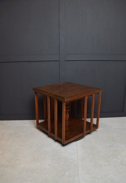 Early 20th century revolving mahogany book case