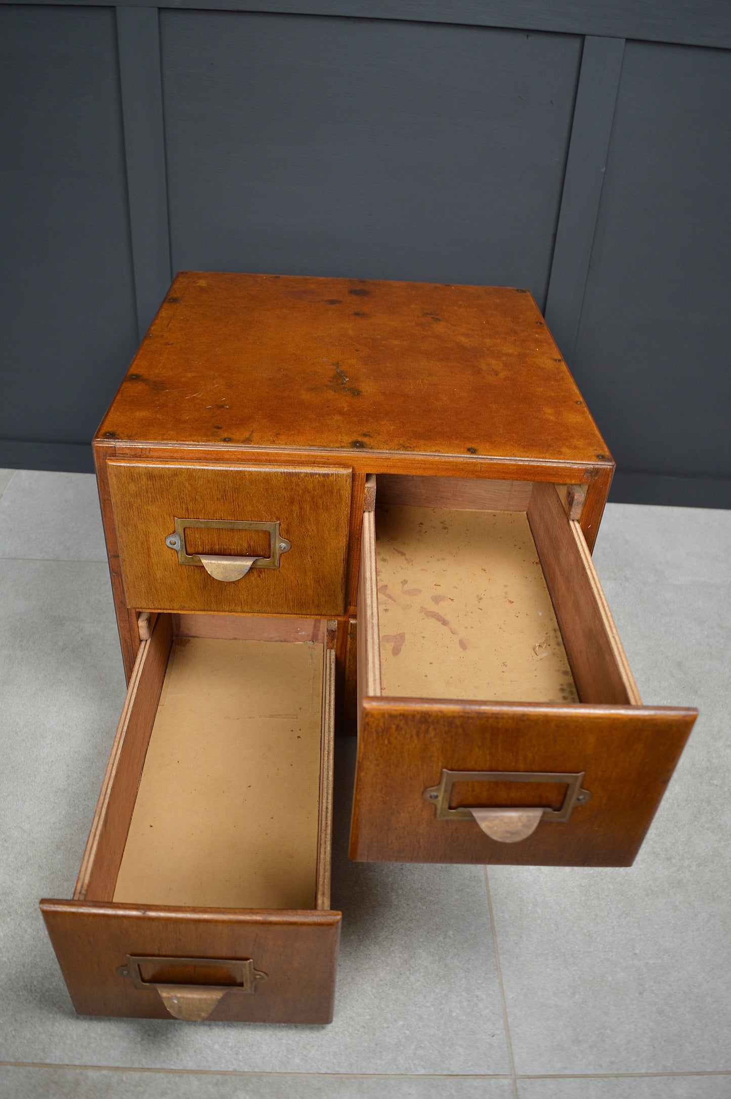 Early 20th century 4 drawer index cabinet