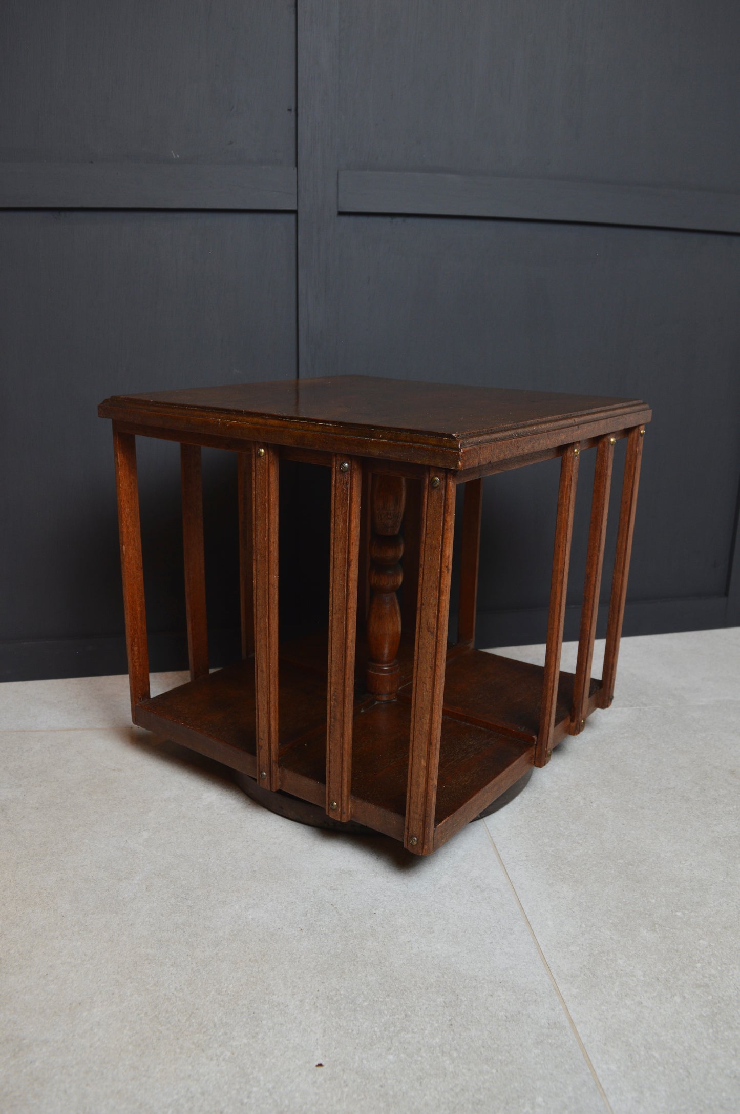 Early 20th century revolving mahogany book case